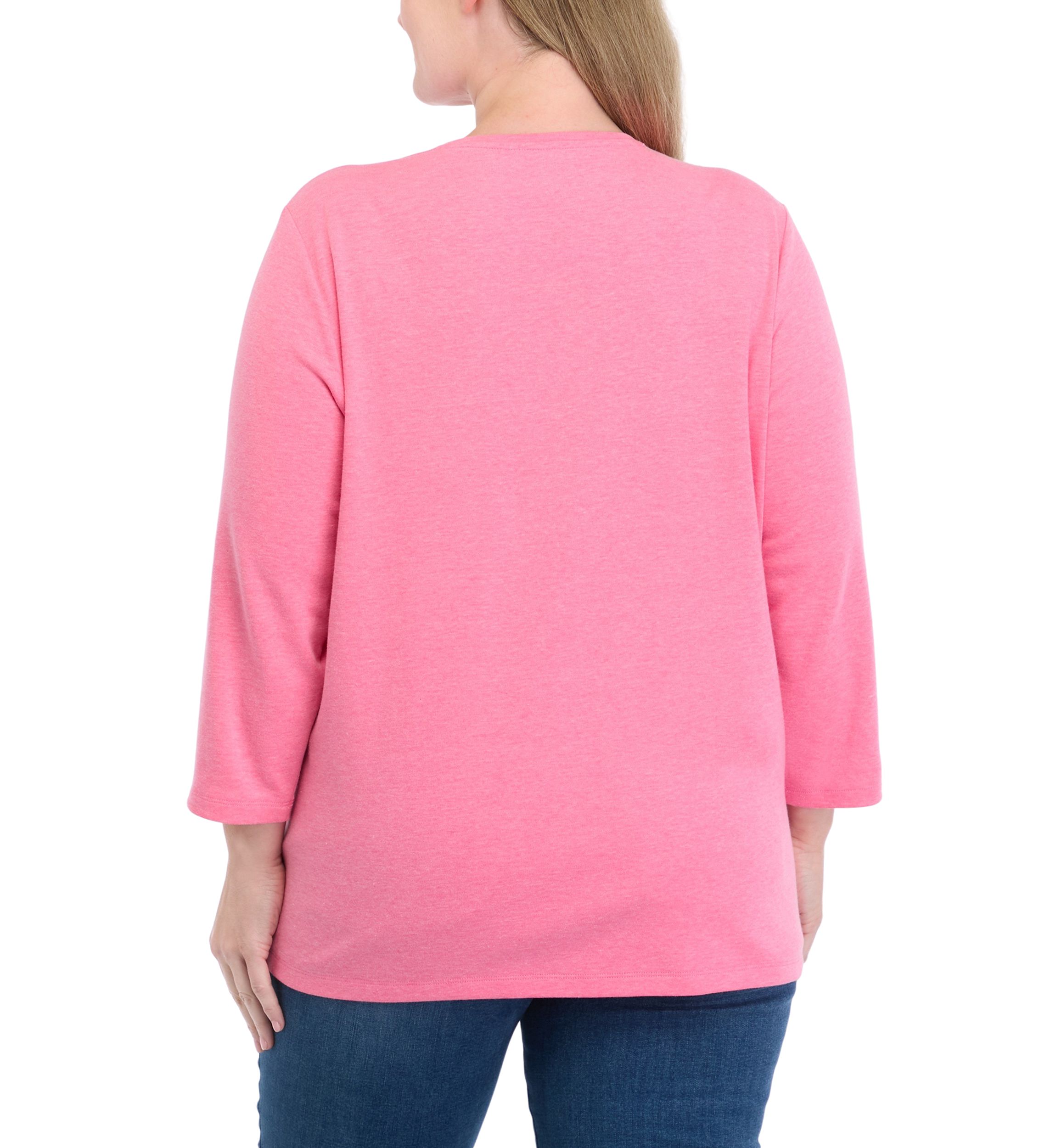 Plus Size 3/4 Sleeve Graphic T-Shirt