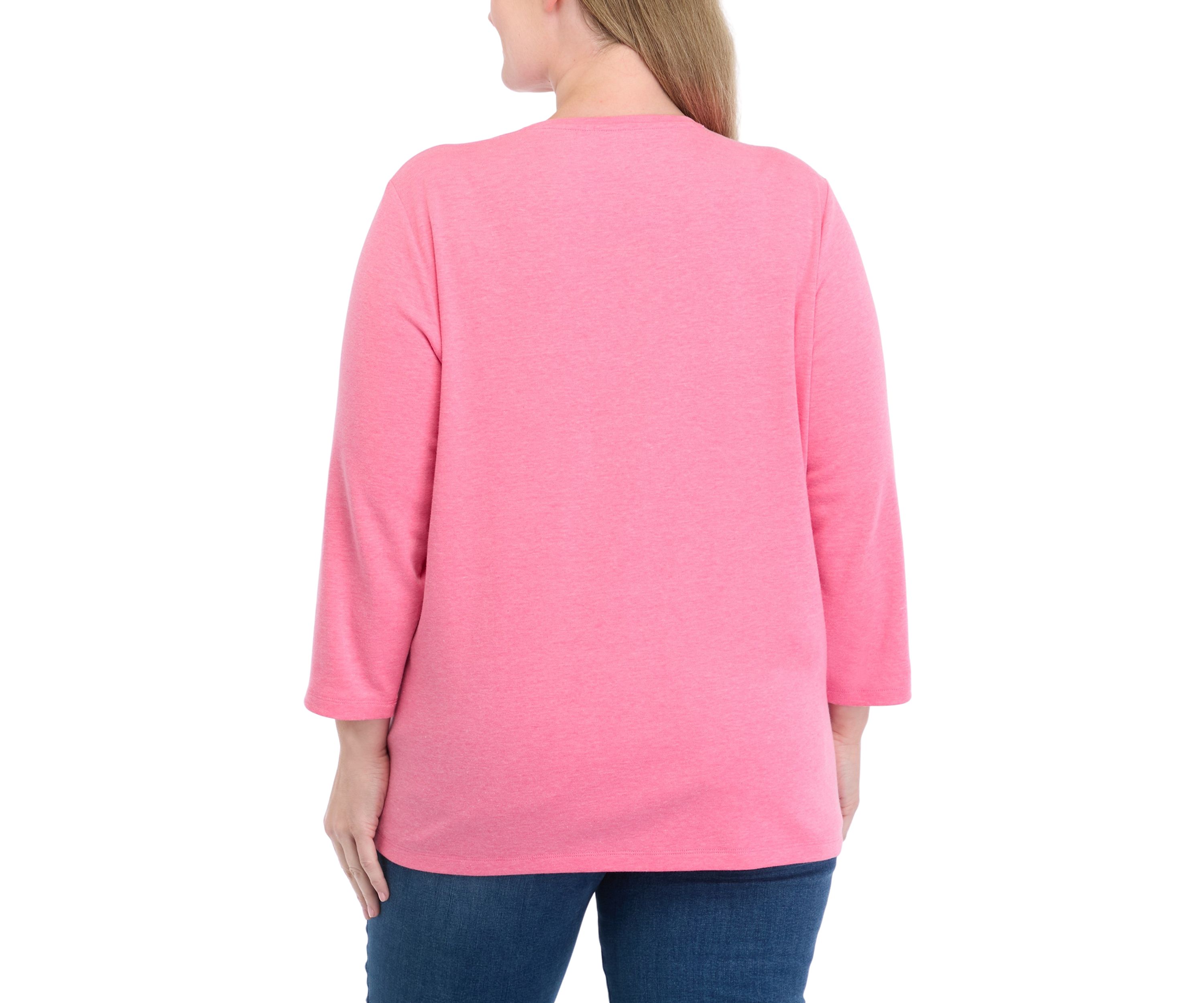 Plus Size 3/4 Sleeve Graphic T-Shirt