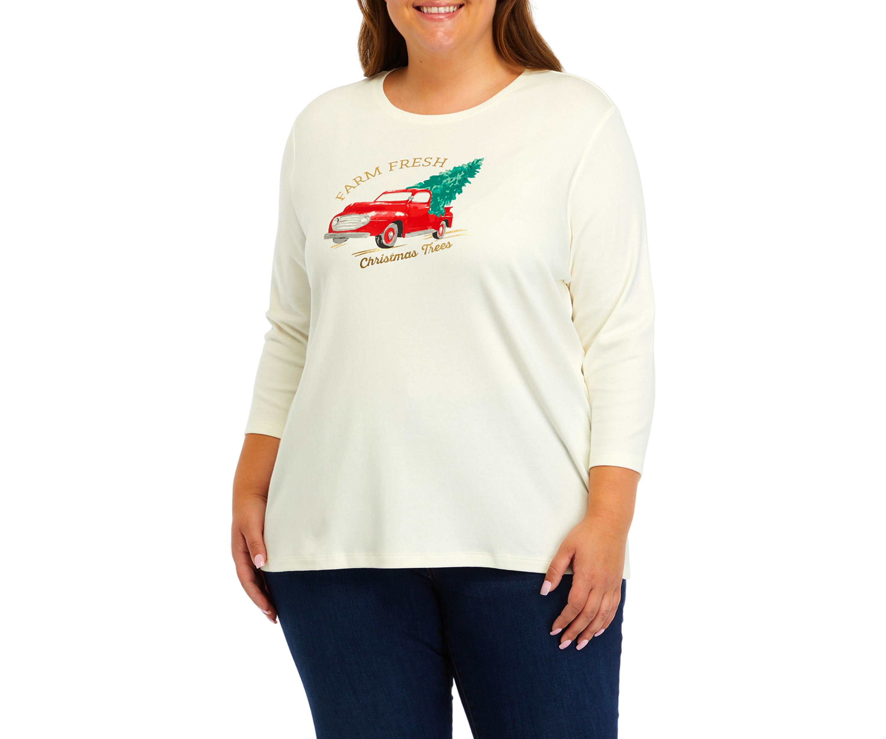 Plus Size Holiday Graphic T-Shirt 