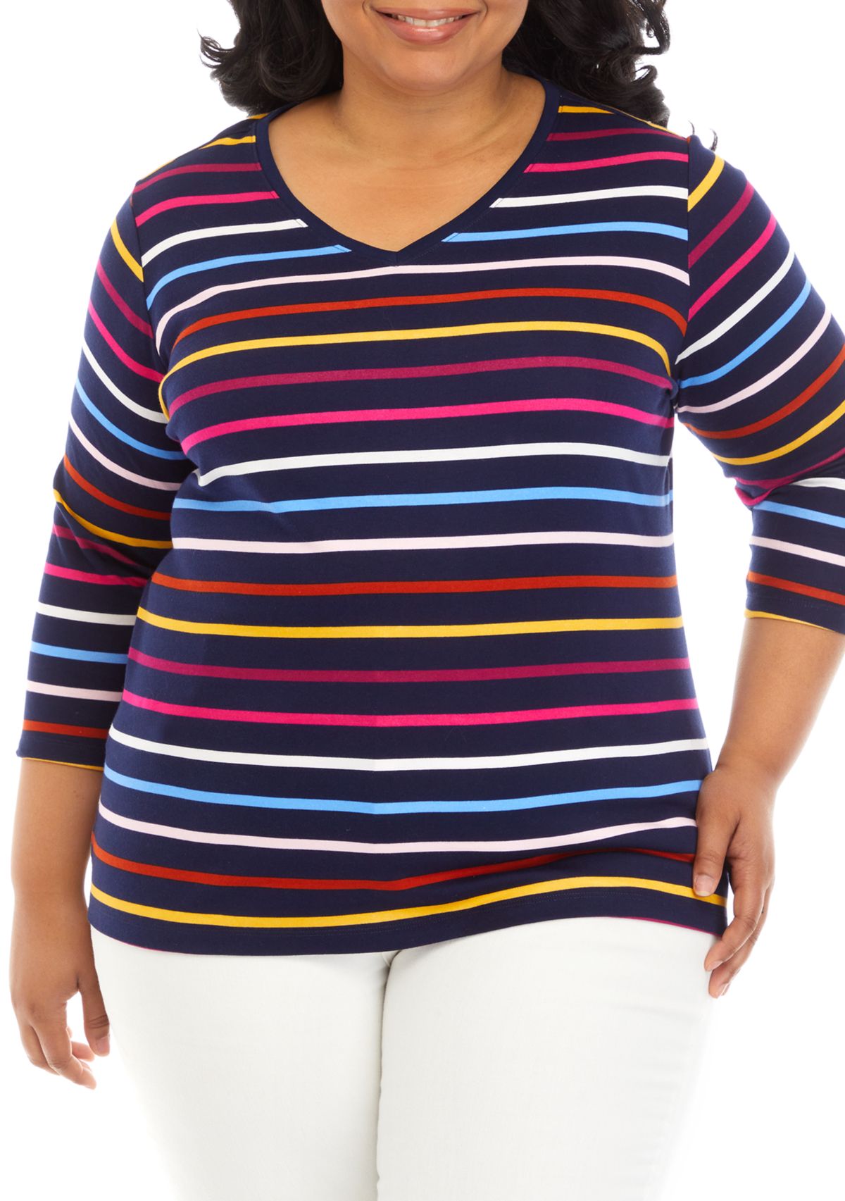 Plus Size Striped Top