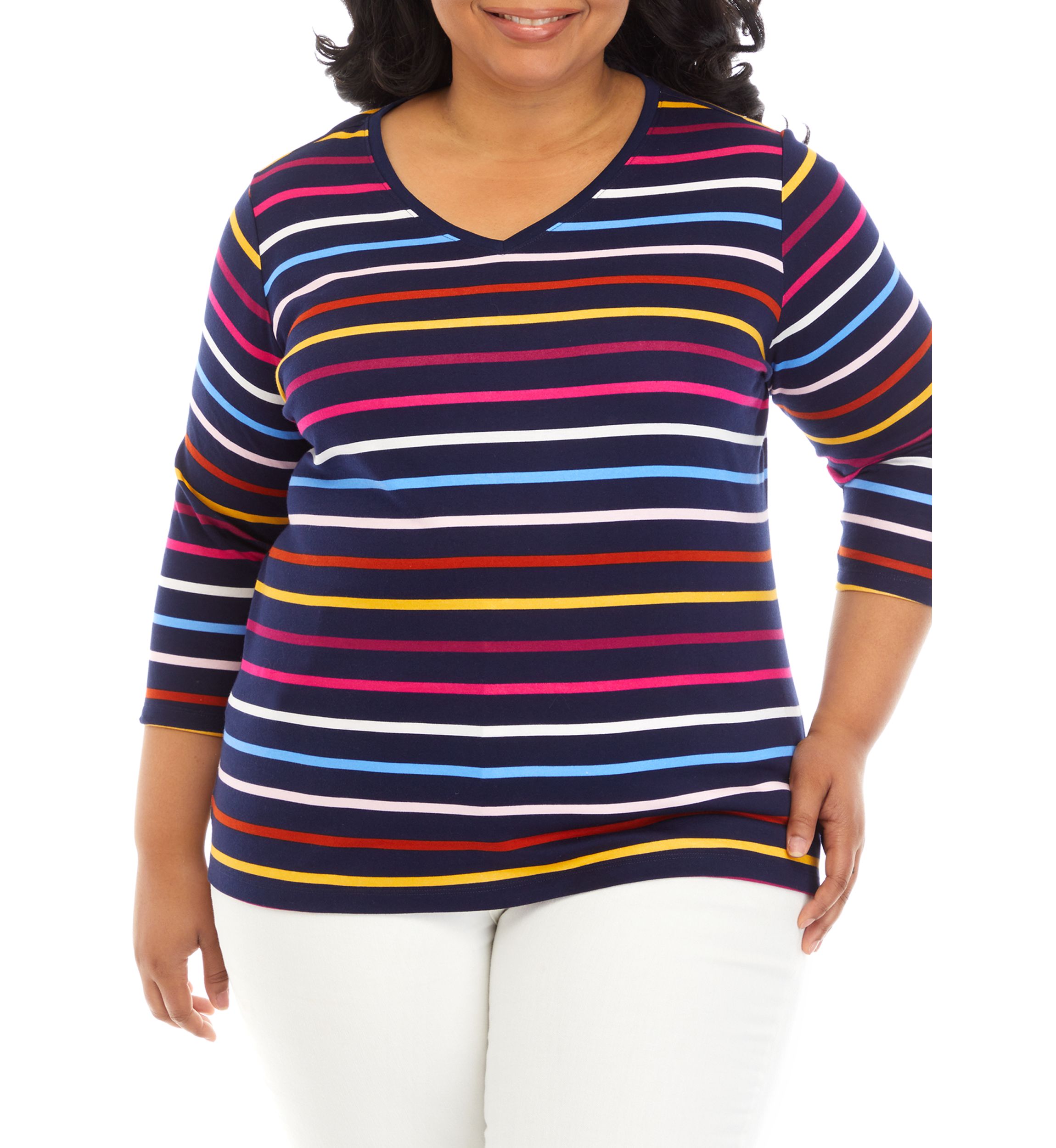 Plus Size Striped Top