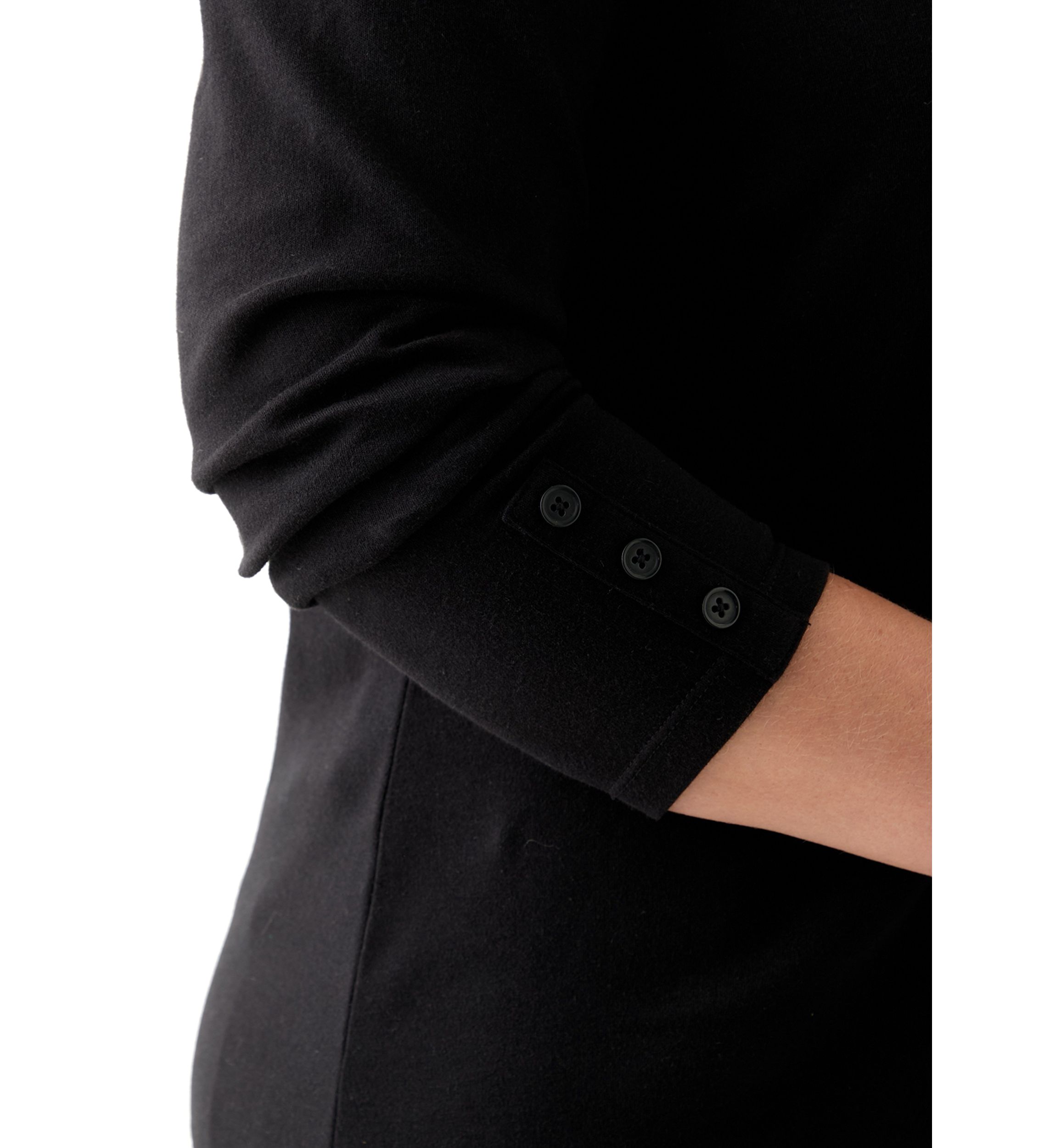 Plus Size Long Sleeve Crew Neck Button Detail Tunic Top