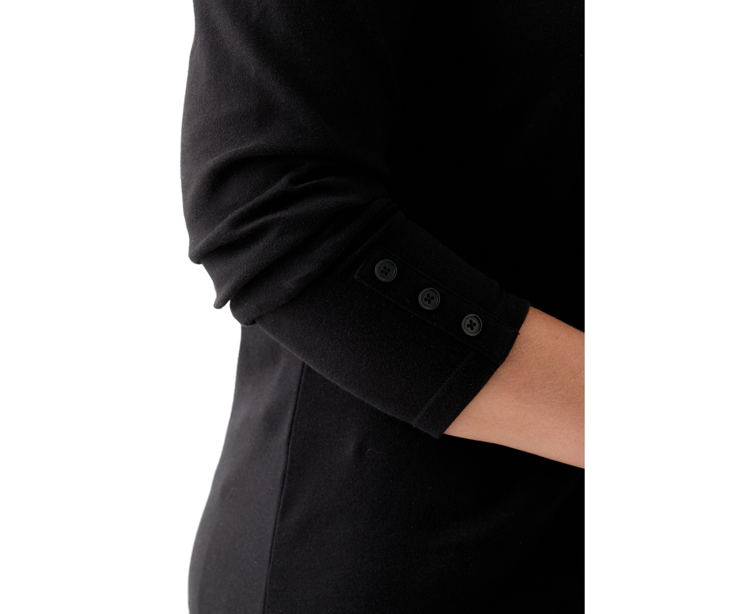 Plus Size Long Sleeve Crew Neck Button Detail Tunic Top