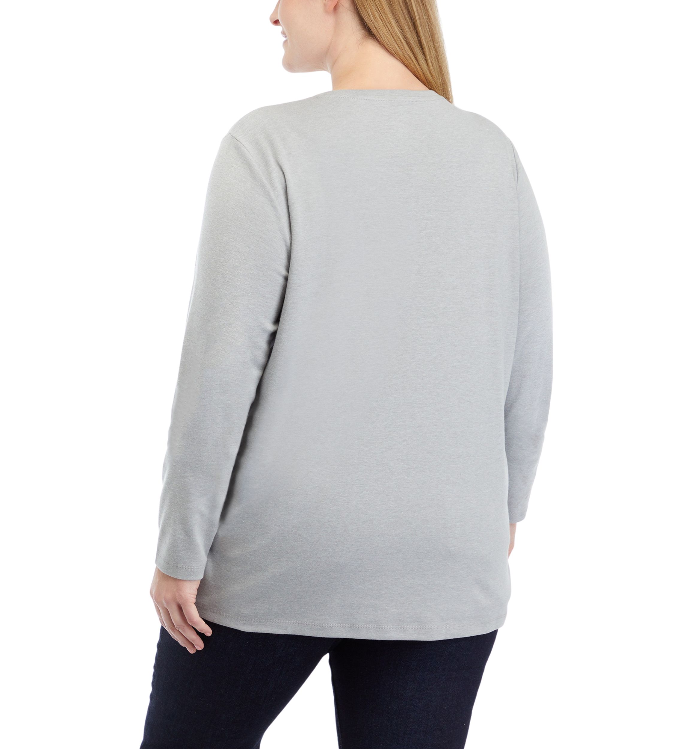 Plus Size Long Sleeve Holiday Graphic T-Shirt 