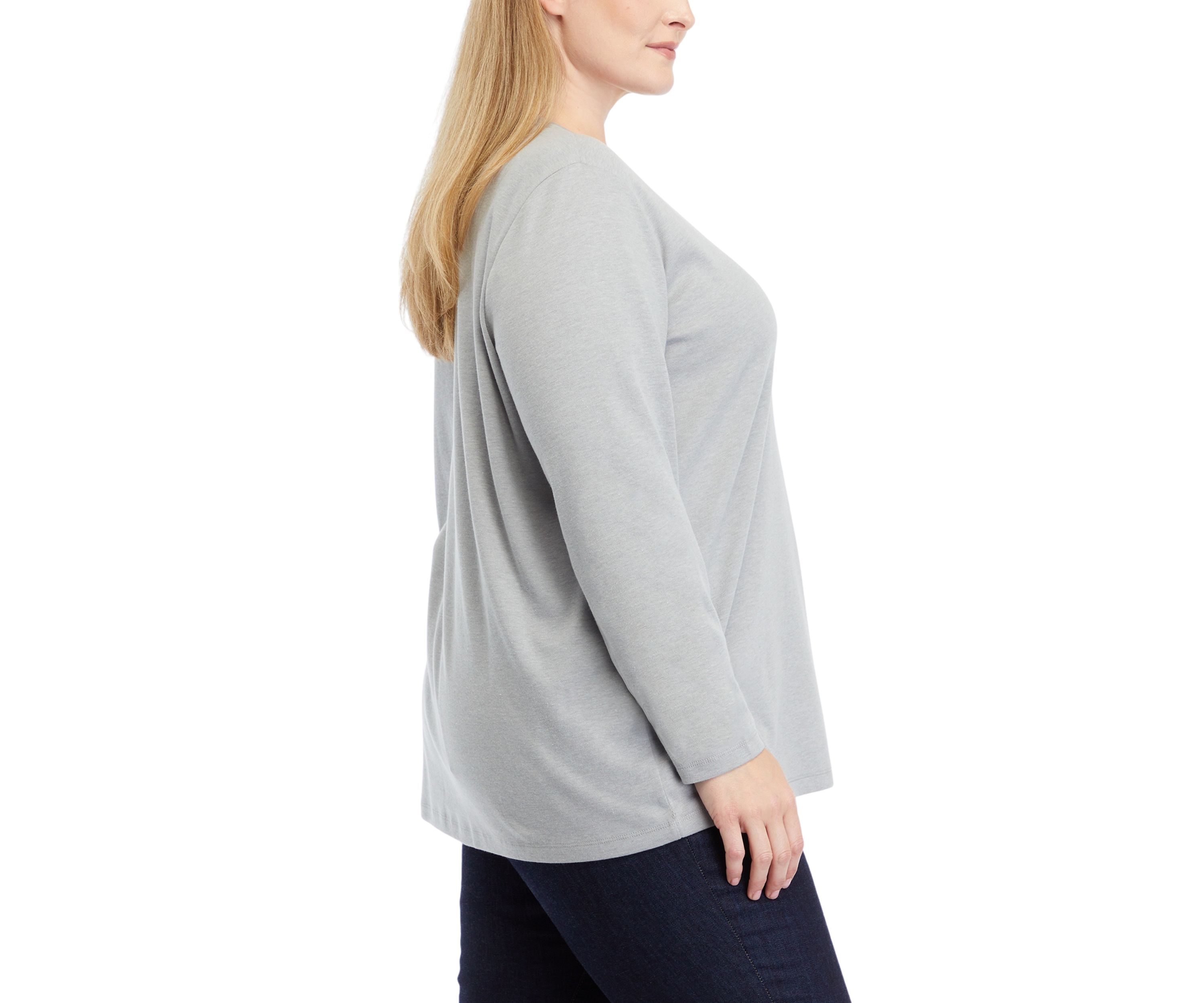 Plus Size Long Sleeve Holiday Graphic T-Shirt 