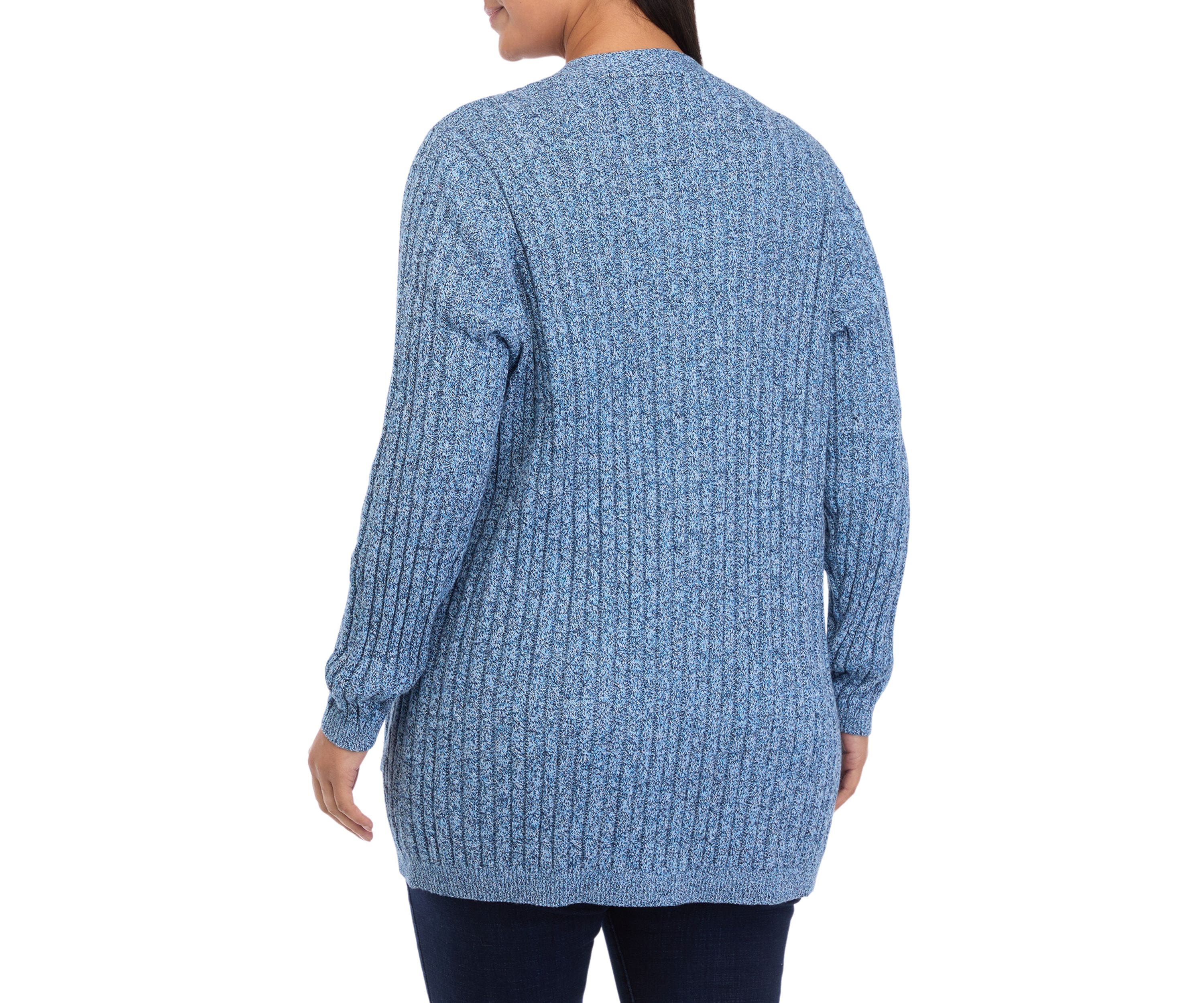   Plus Size Long Sleeve Cable Knit Cardigan 