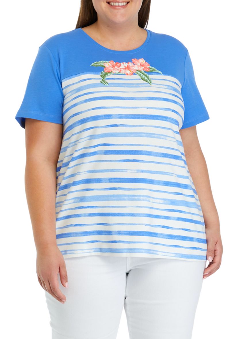 Plus Size Short Sleeve Crew Neck Graphic T-Shirt