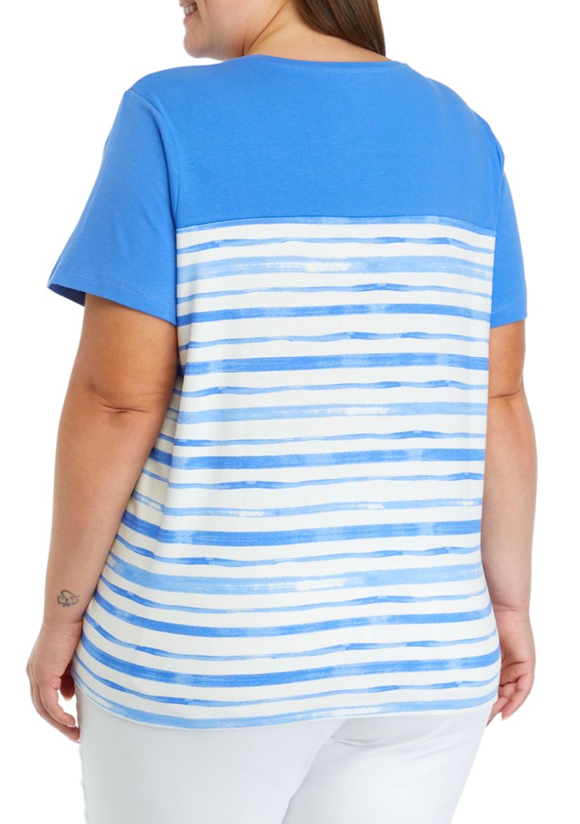 Plus Size Short Sleeve Crew Neck Graphic T-Shirt