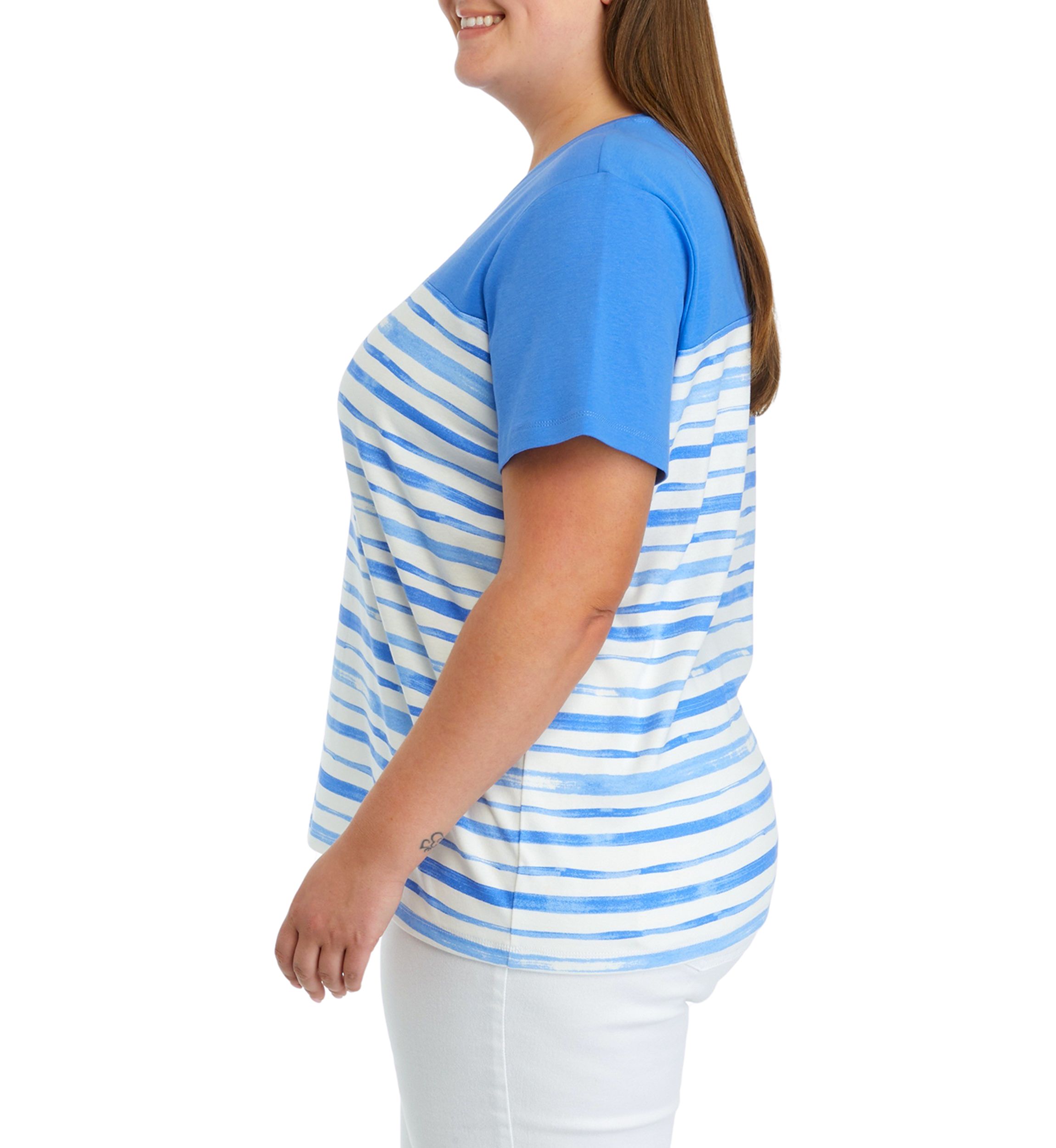 Plus Size Short Sleeve Crew Neck Graphic T-Shirt