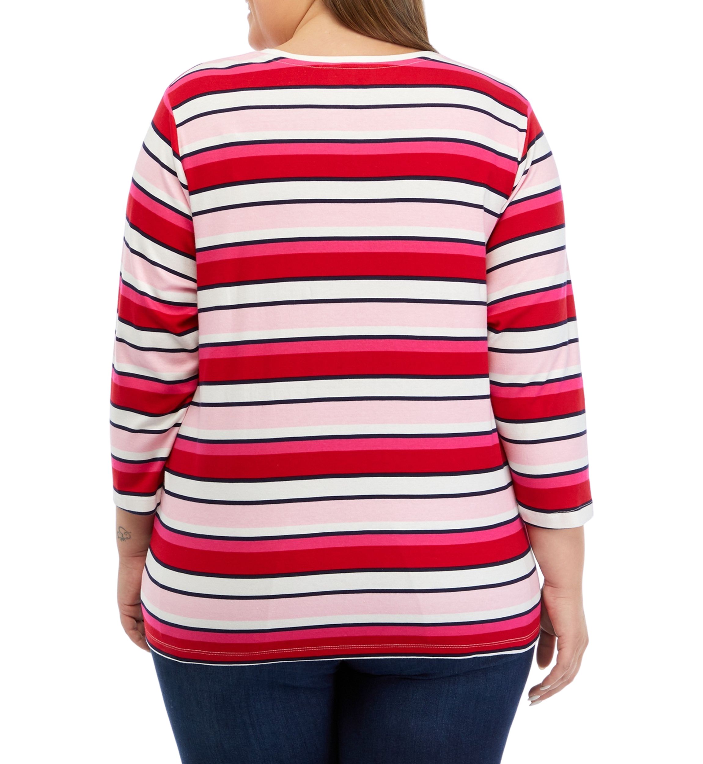 Plus Size Stripe Printed T-Shirt