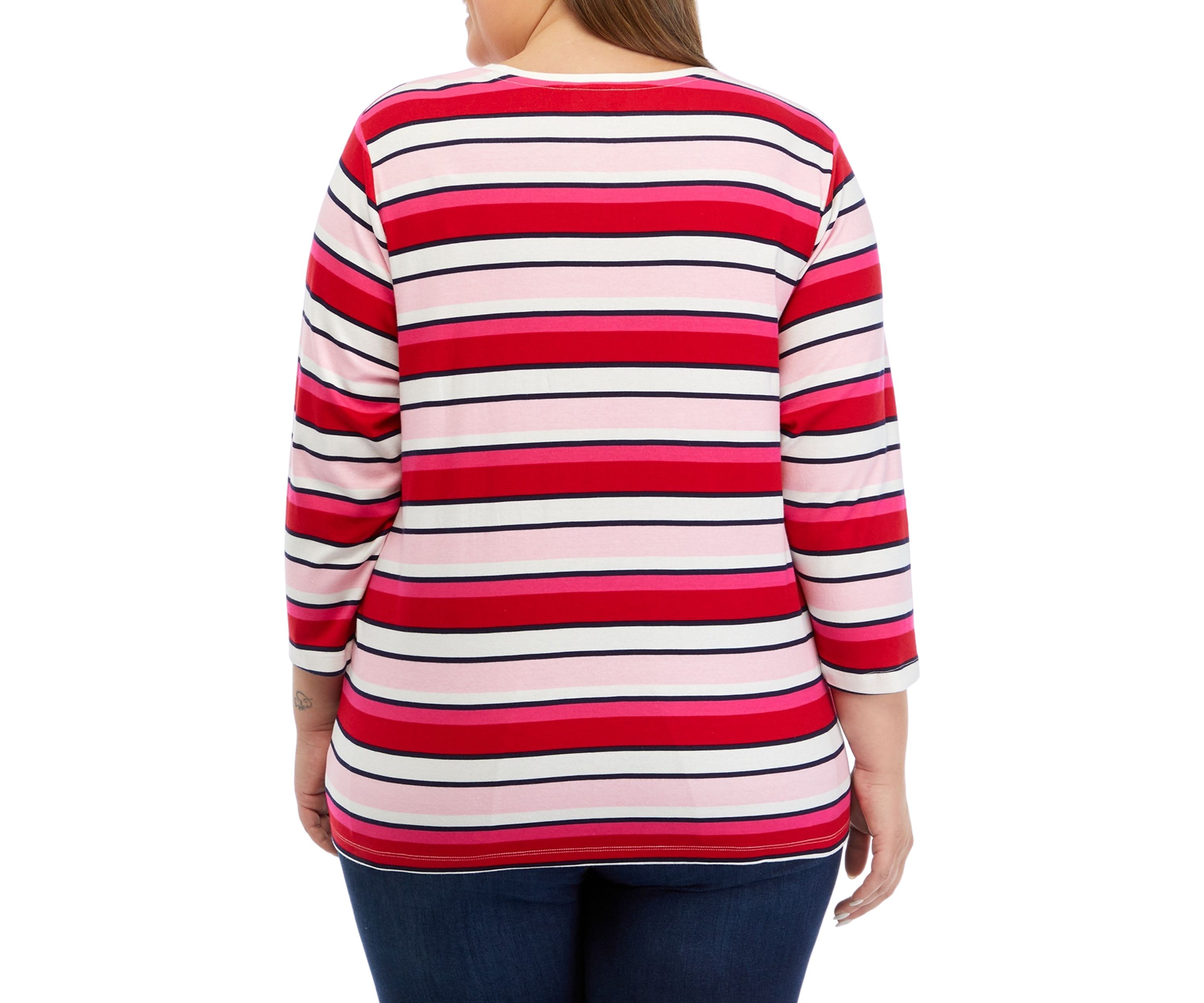 Plus Size Stripe Printed T-Shirt