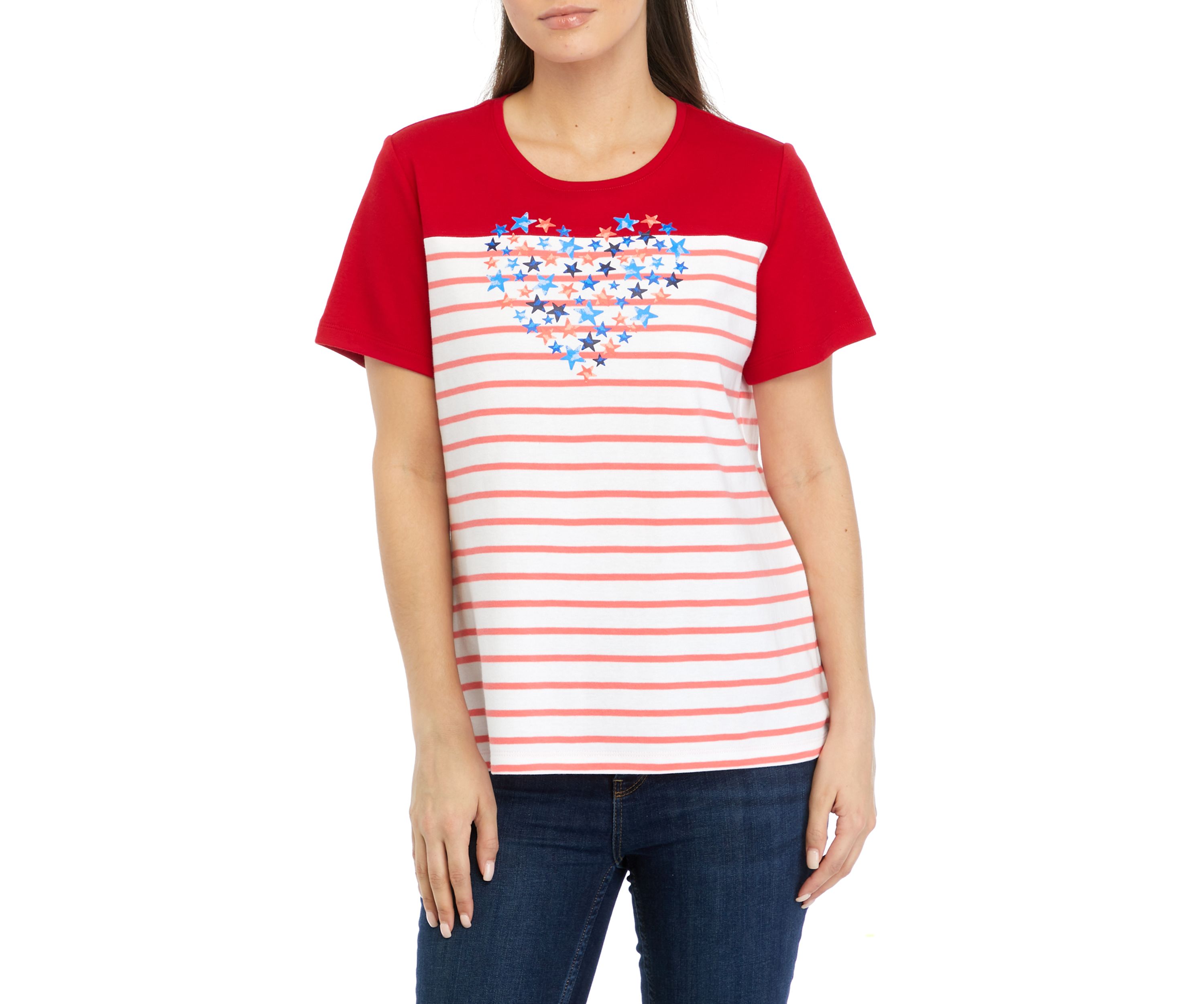 Plus Size Short Sleeve Printed Shirt