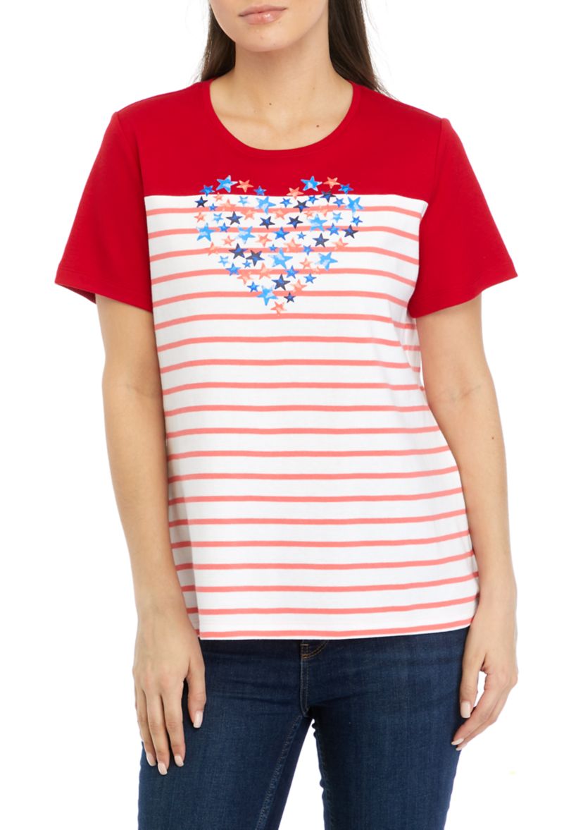 Plus Size Short Sleeve Printed Shirt