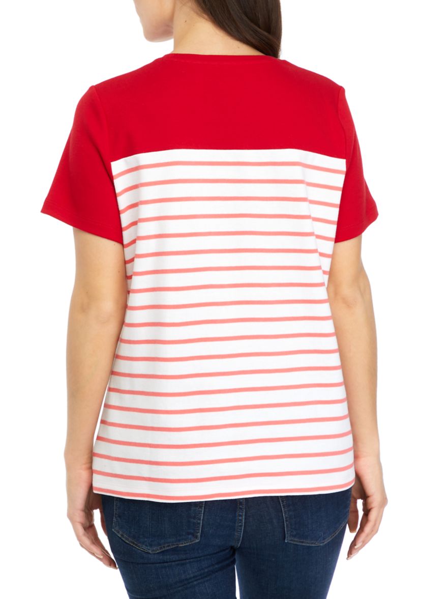 Plus Size Short Sleeve Printed Shirt