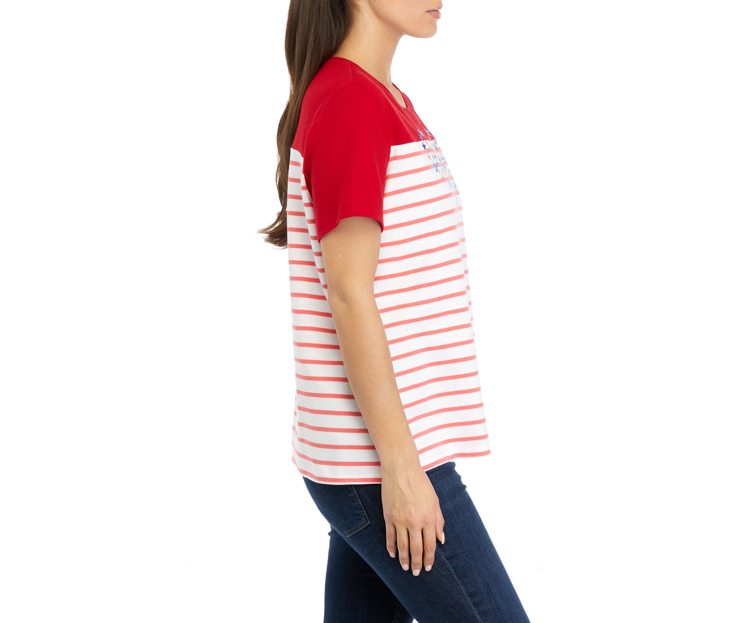 Plus Size Short Sleeve Printed Shirt
