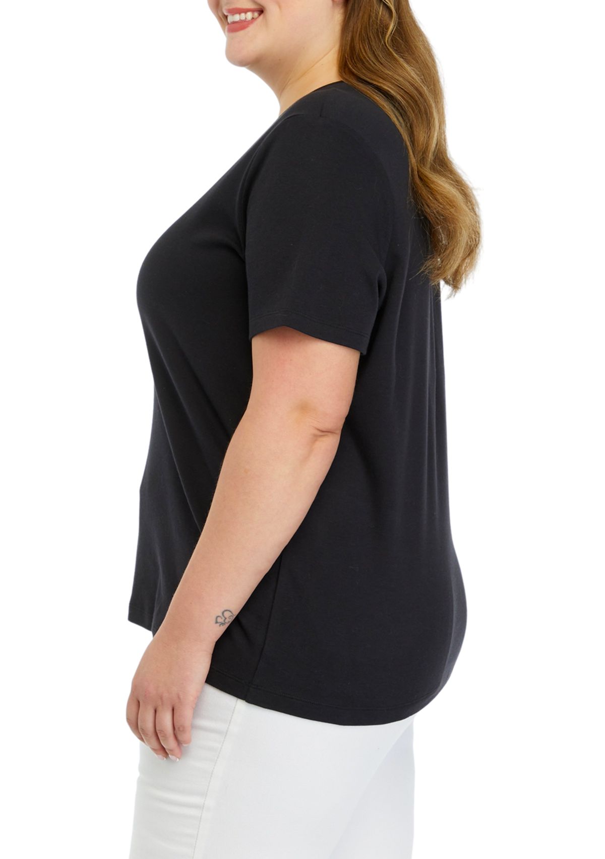 Plus Size Short Sleeve Crew Neck T-Shirt