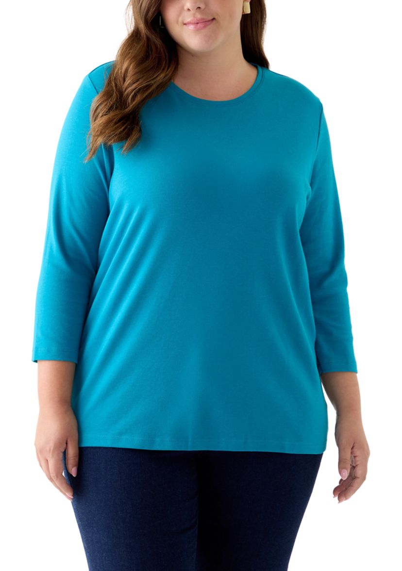 Plus Size 3/4 Sleeve T-Shirt