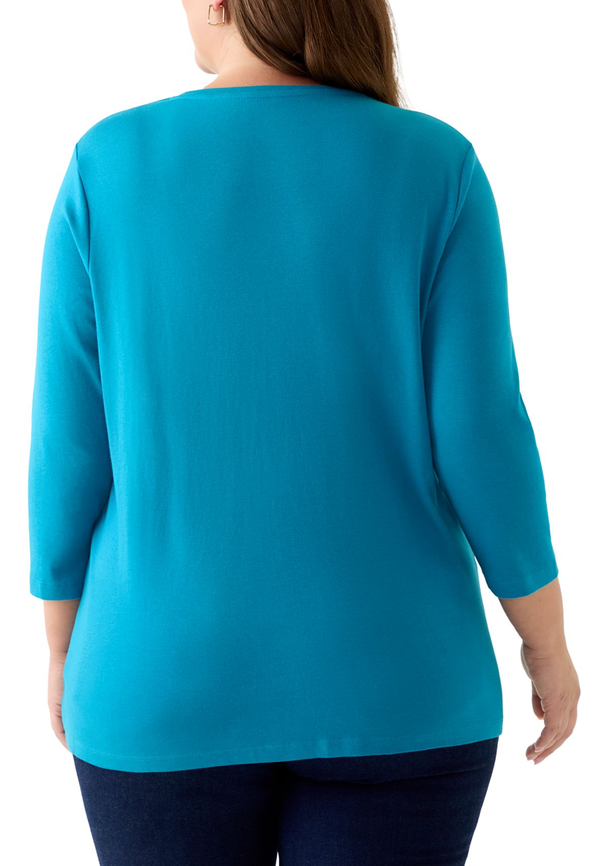 Plus Size 3/4 Sleeve T-Shirt
