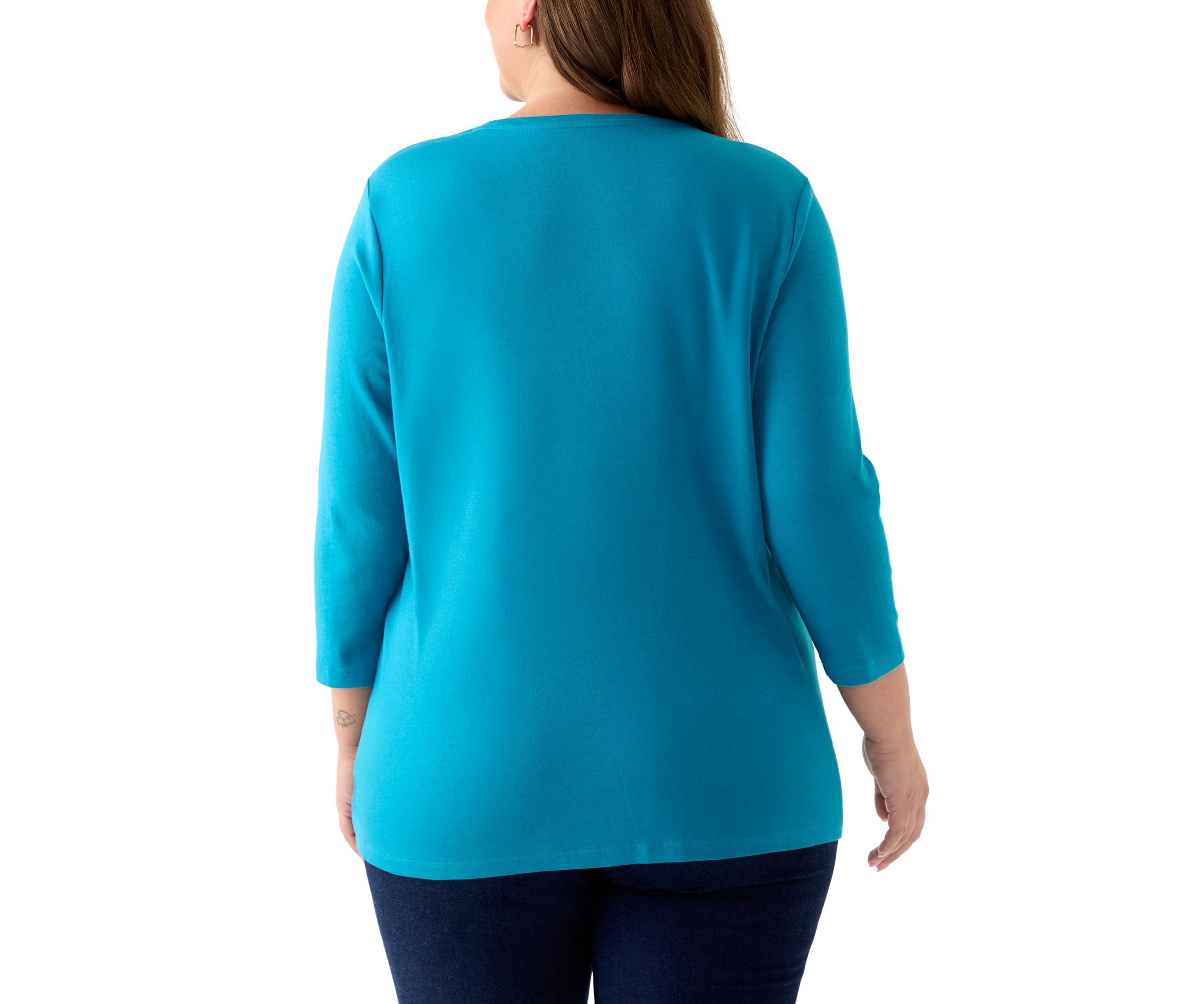 Plus Size 3/4 Sleeve T-Shirt