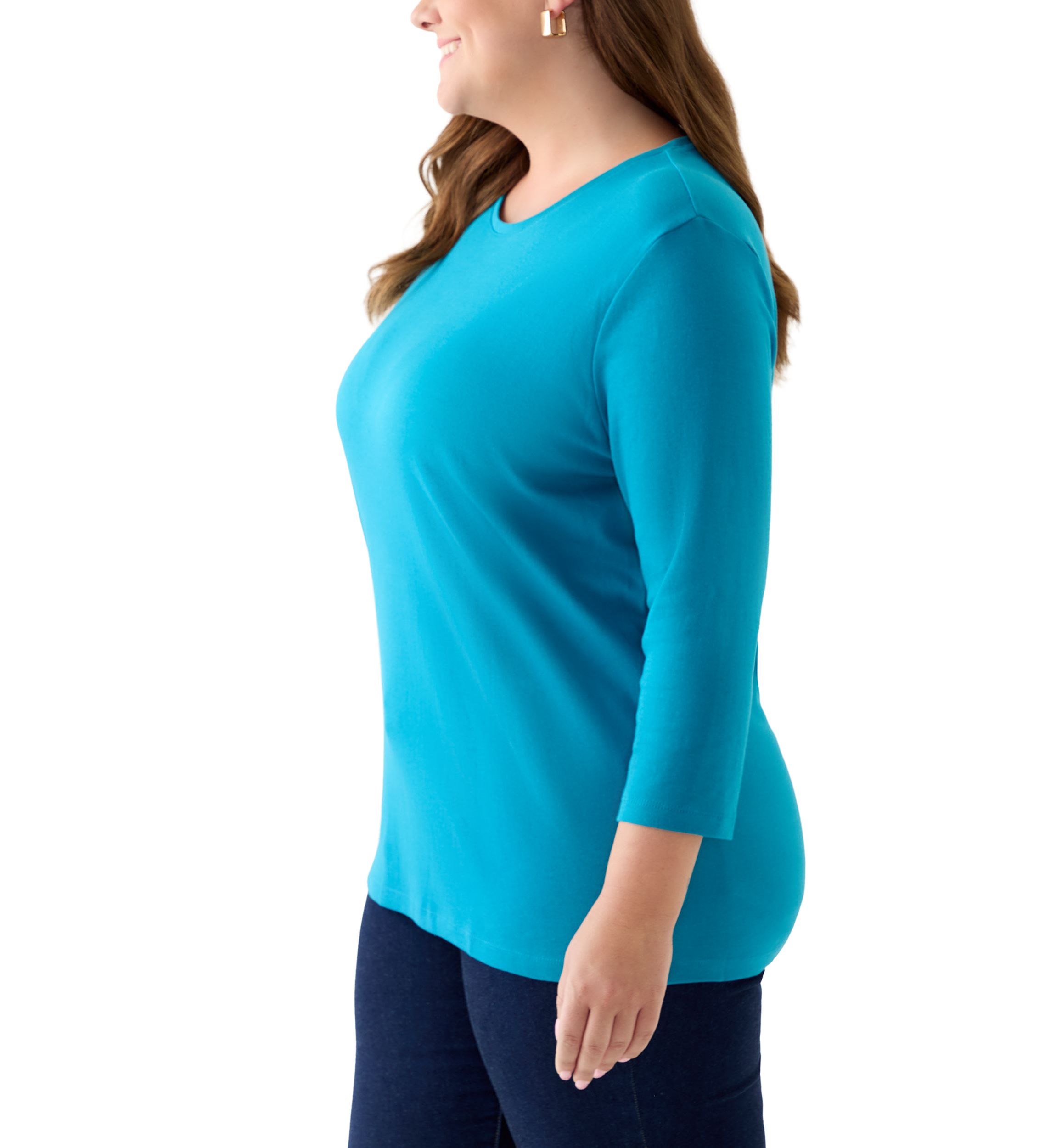 Plus Size 3/4 Sleeve T-Shirt
