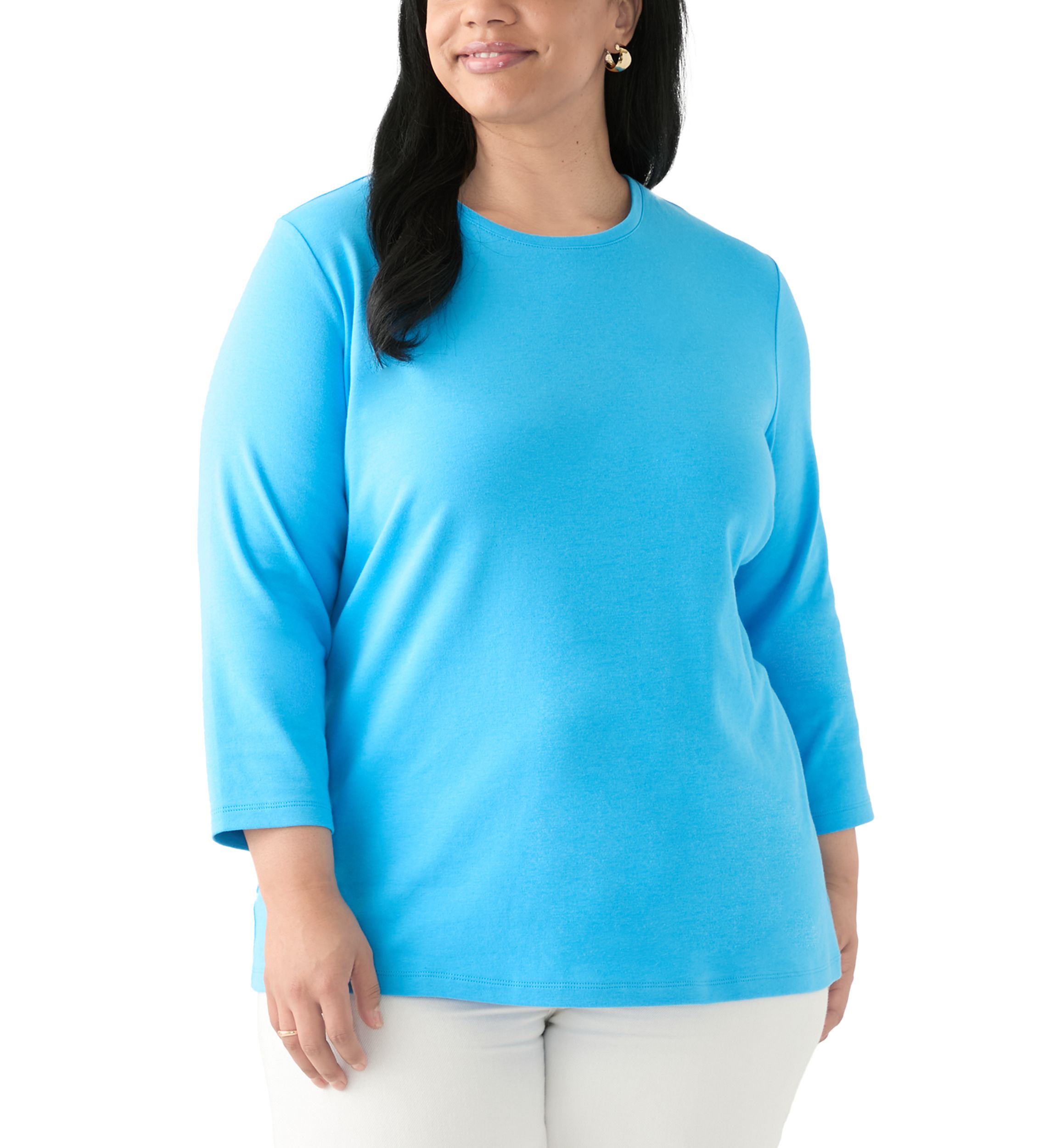 Plus Size Long Sleeve Crew Neck T-Shirt