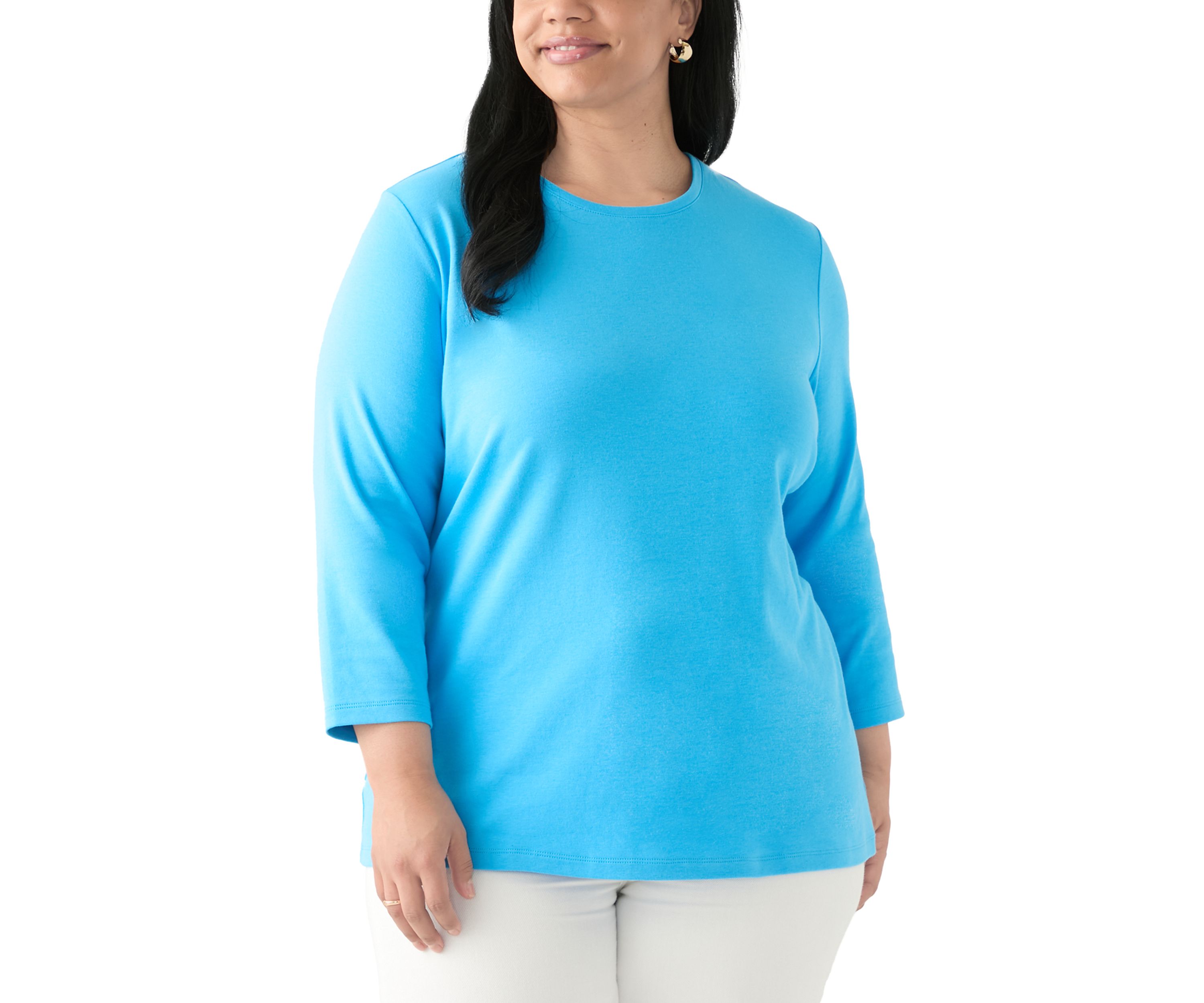 Plus Size Long Sleeve Crew Neck T-Shirt