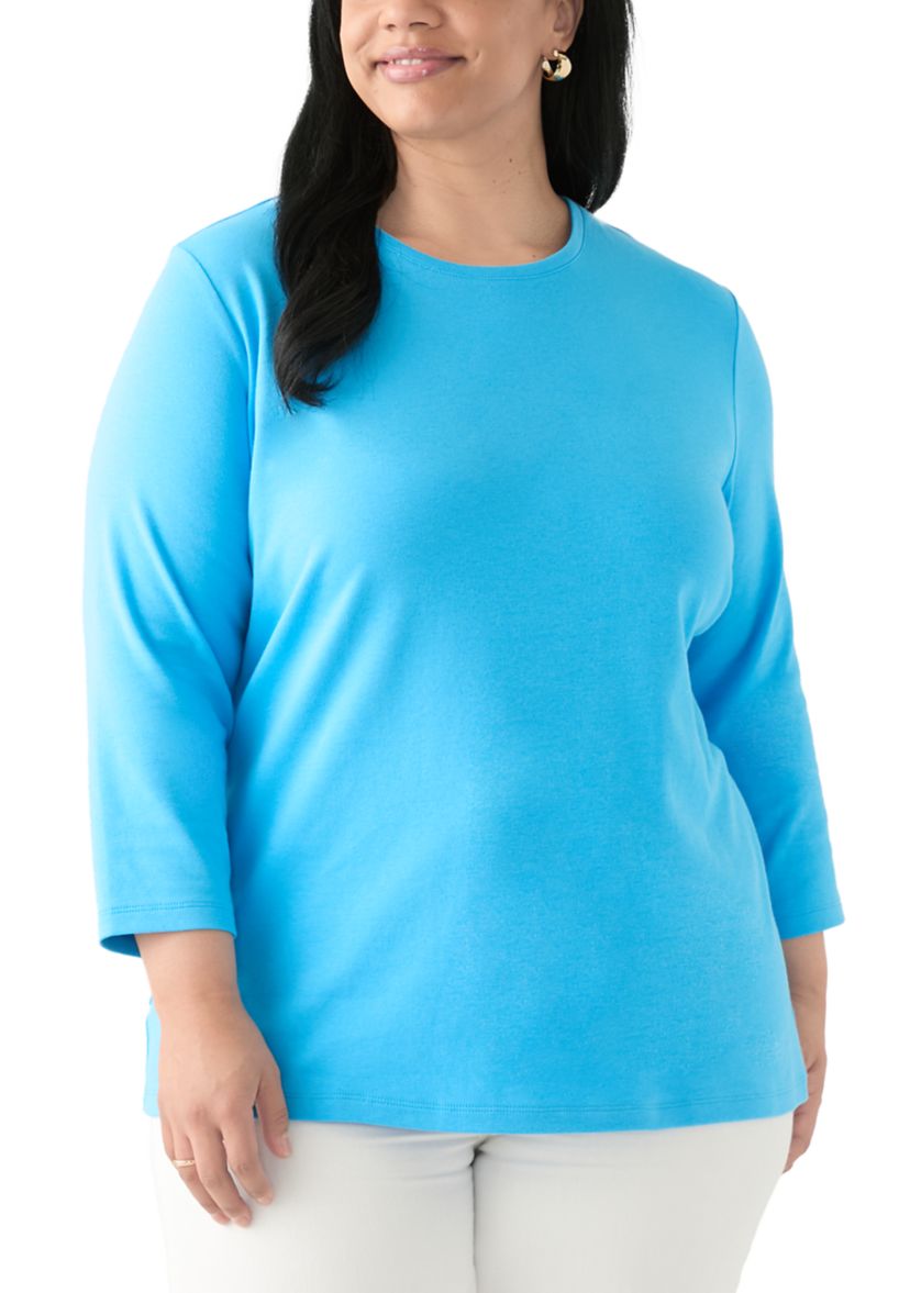 Plus Size Long Sleeve Crew Neck T-Shirt