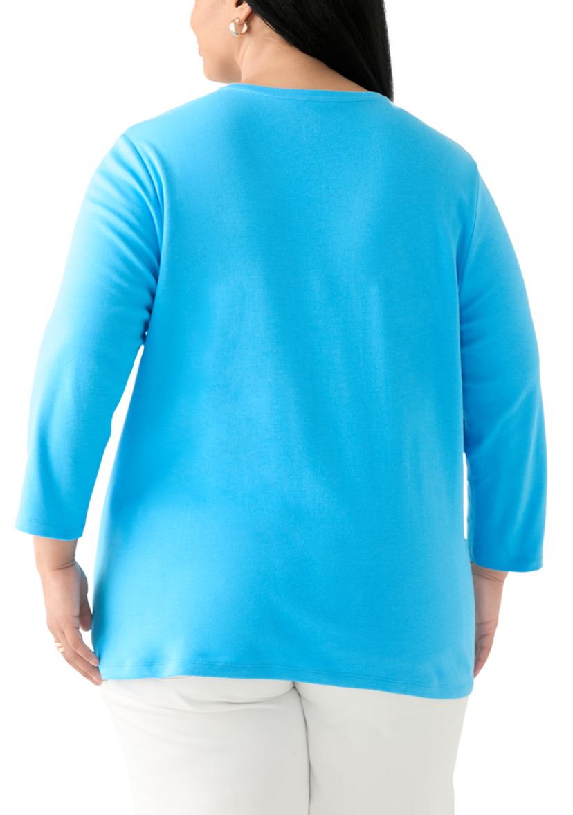 Plus Size Long Sleeve Crew Neck T-Shirt