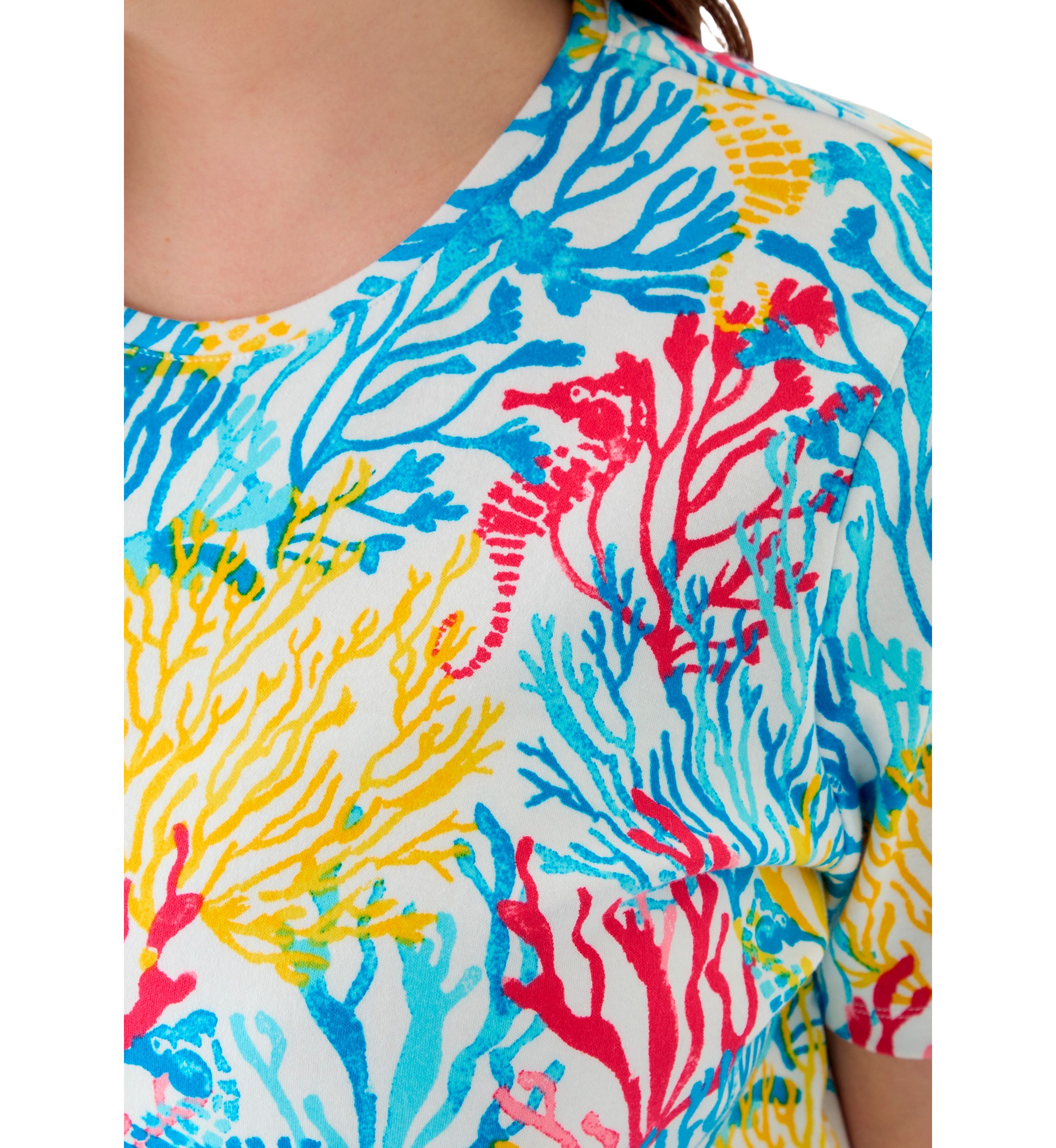 Plus Size Printed Crew Neck Top