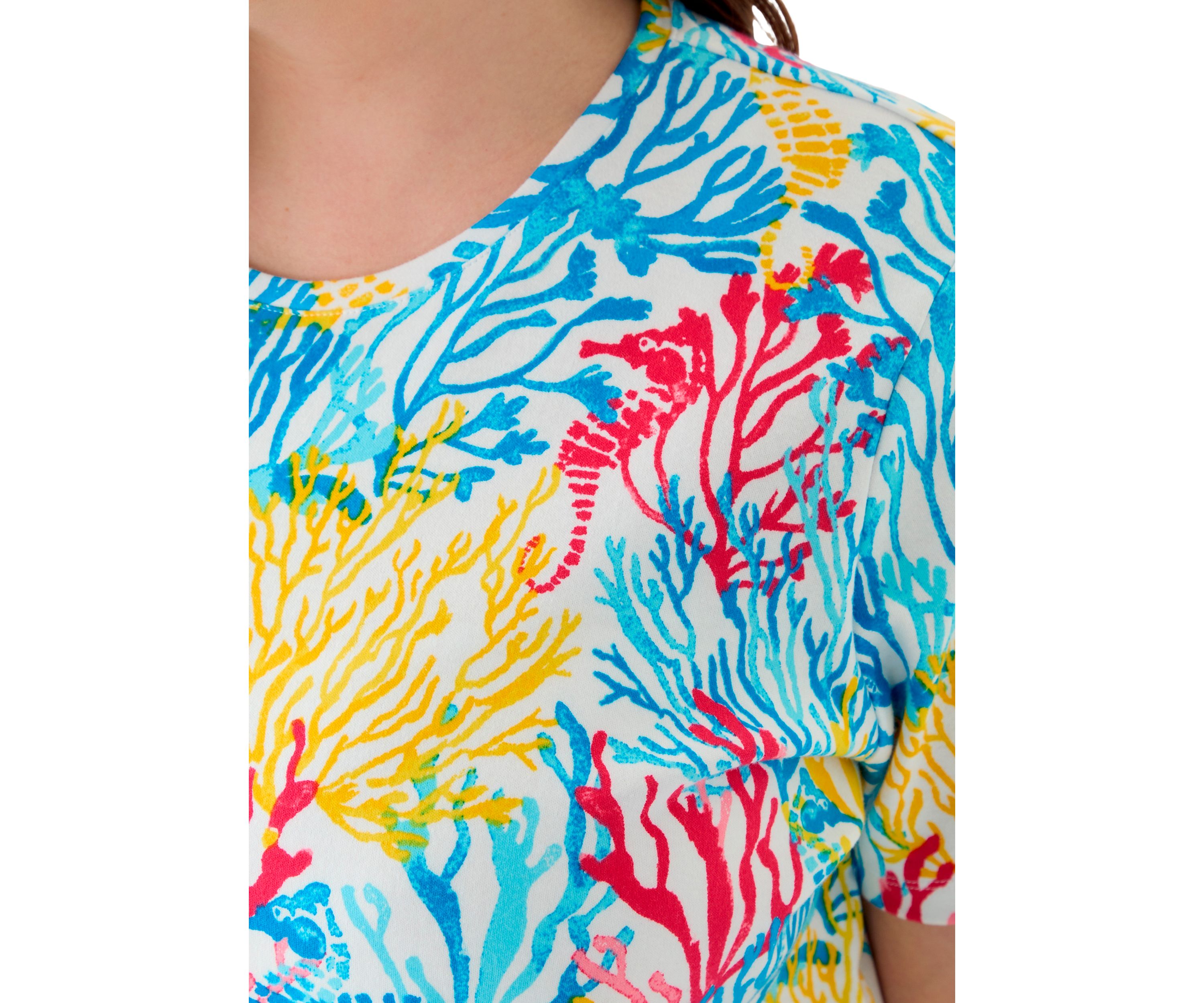 Plus Size Printed Crew Neck Top