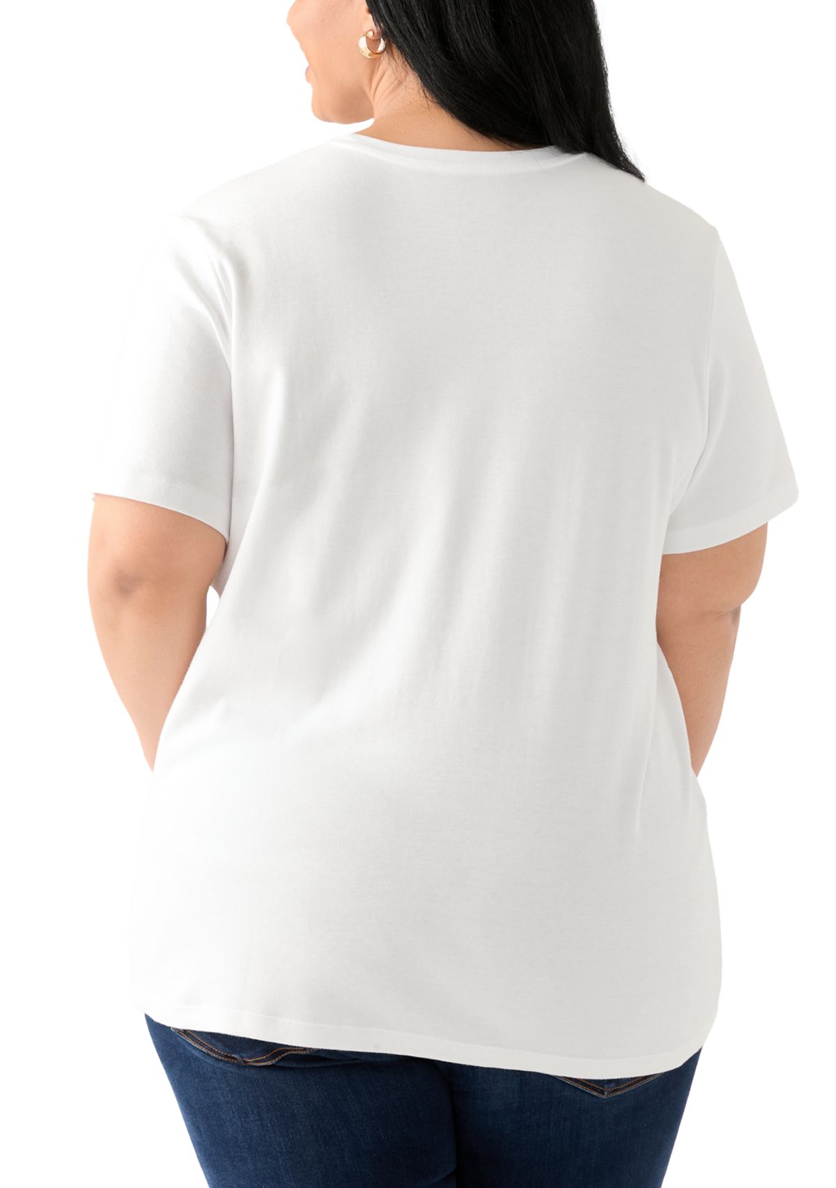 Plus Size Short Sleeve Crew Neck Graphic T-Shirt