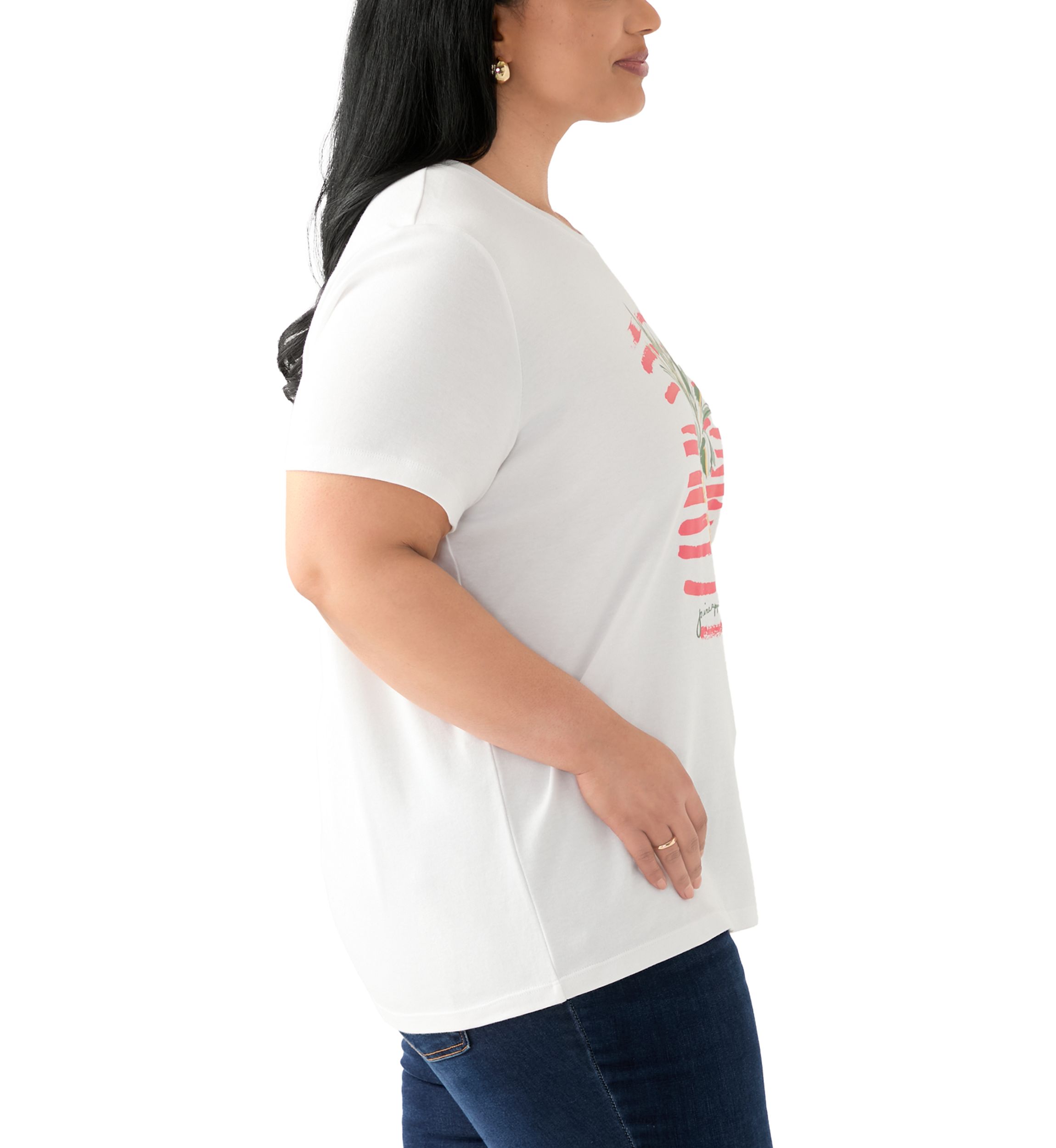 Plus Size Short Sleeve Crew Neck Graphic T-Shirt