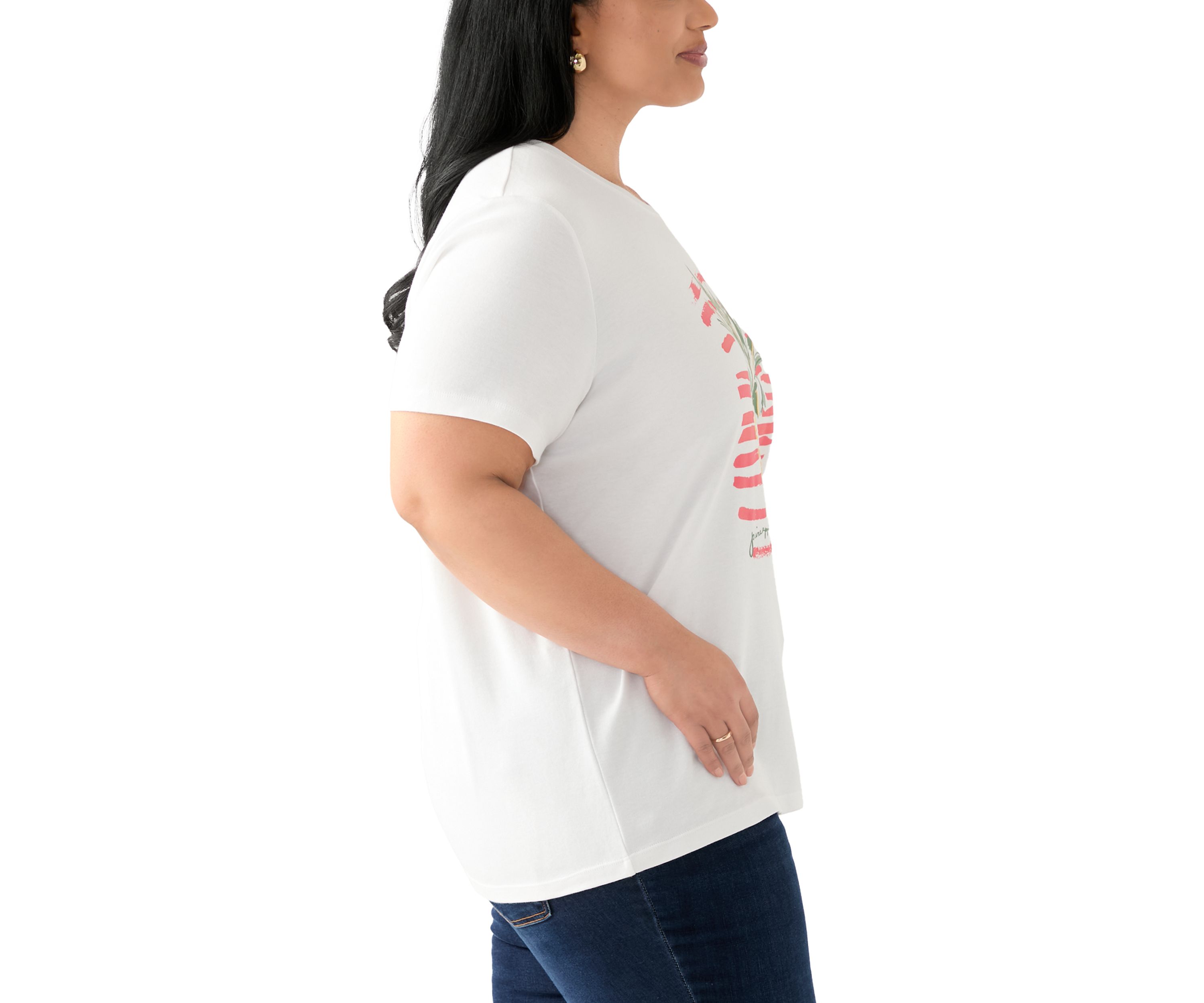Plus Size Short Sleeve Crew Neck Graphic T-Shirt