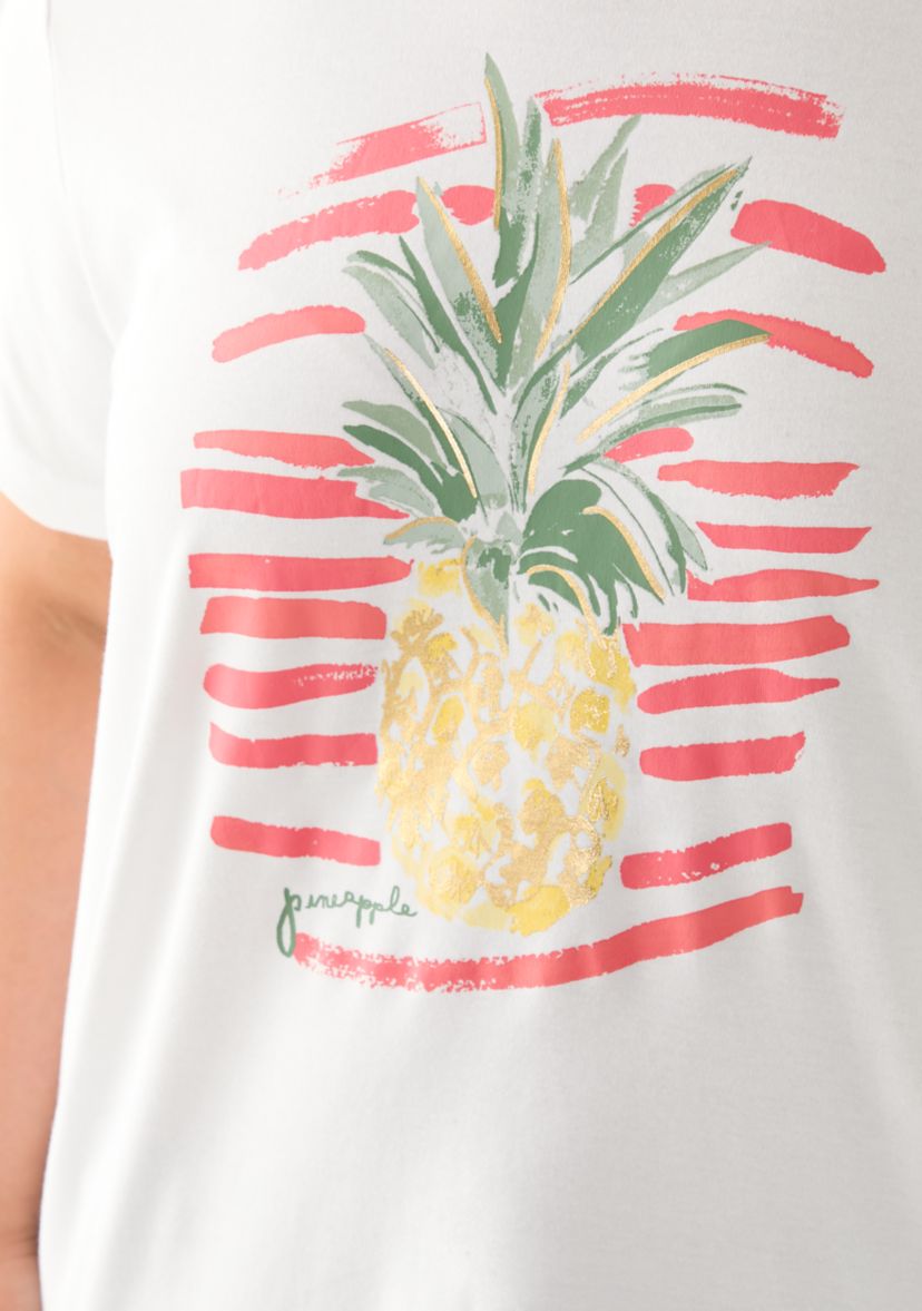 Plus Size Short Sleeve Crew Neck Graphic T-Shirt
