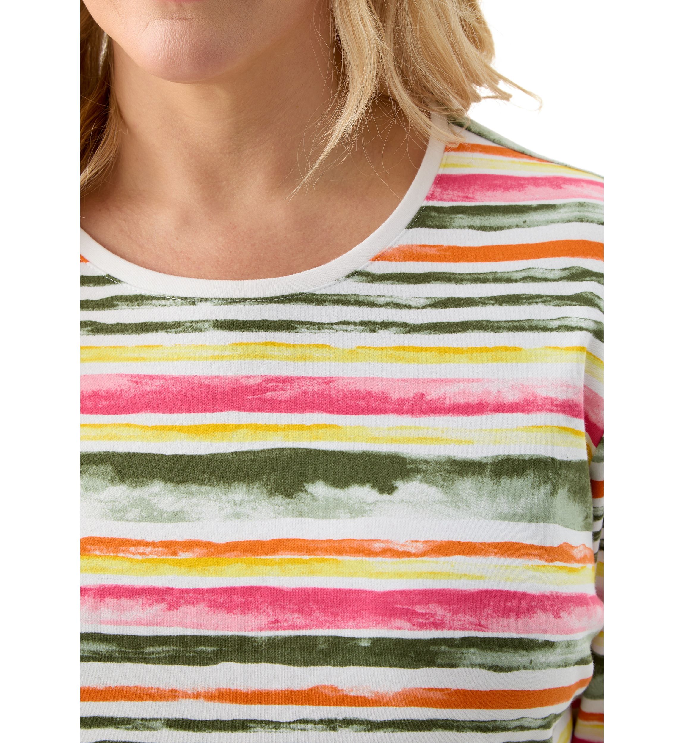 Plus Size 3/4 Sleeve Printed Shirt 