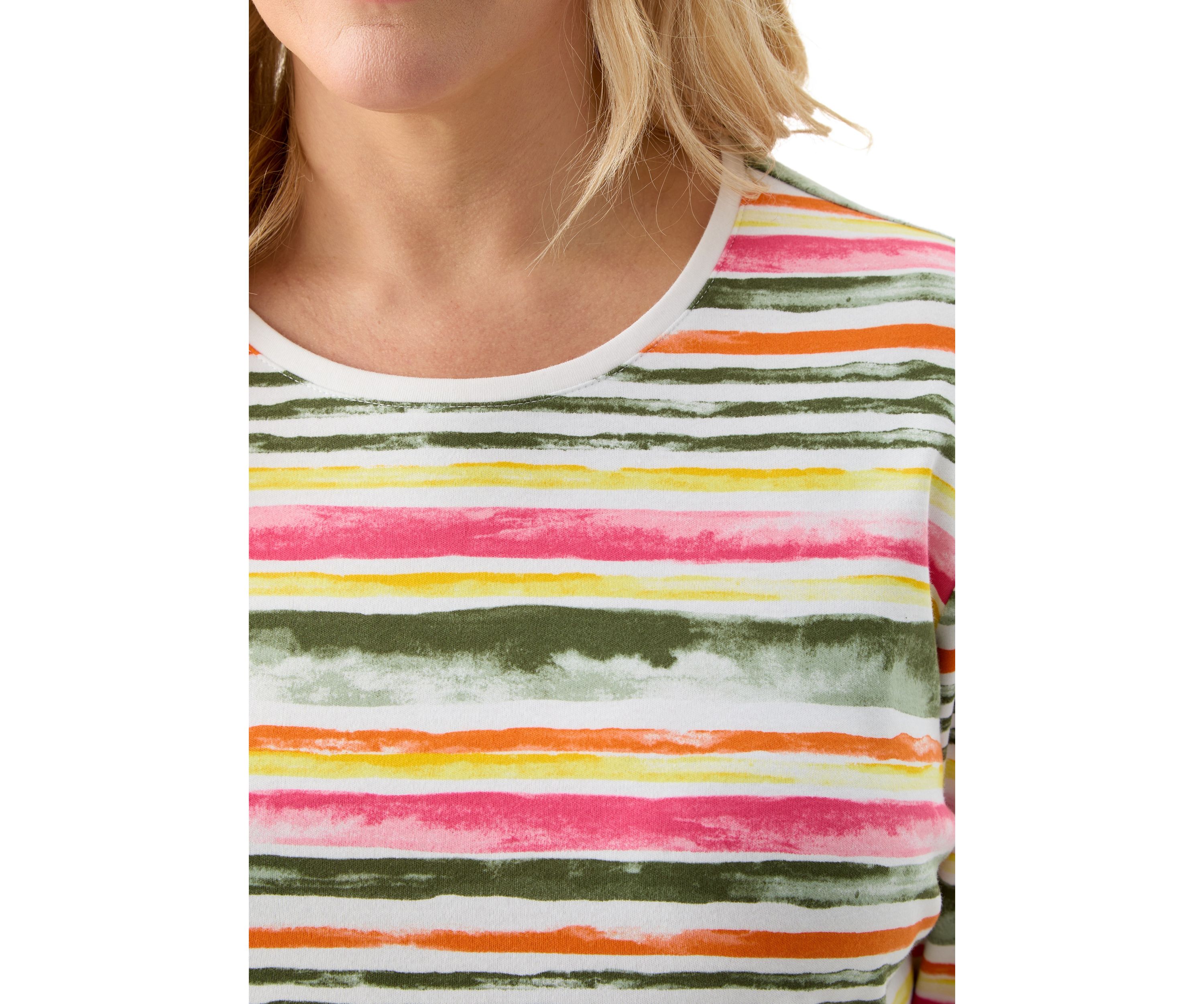 Plus Size 3/4 Sleeve Printed Shirt 