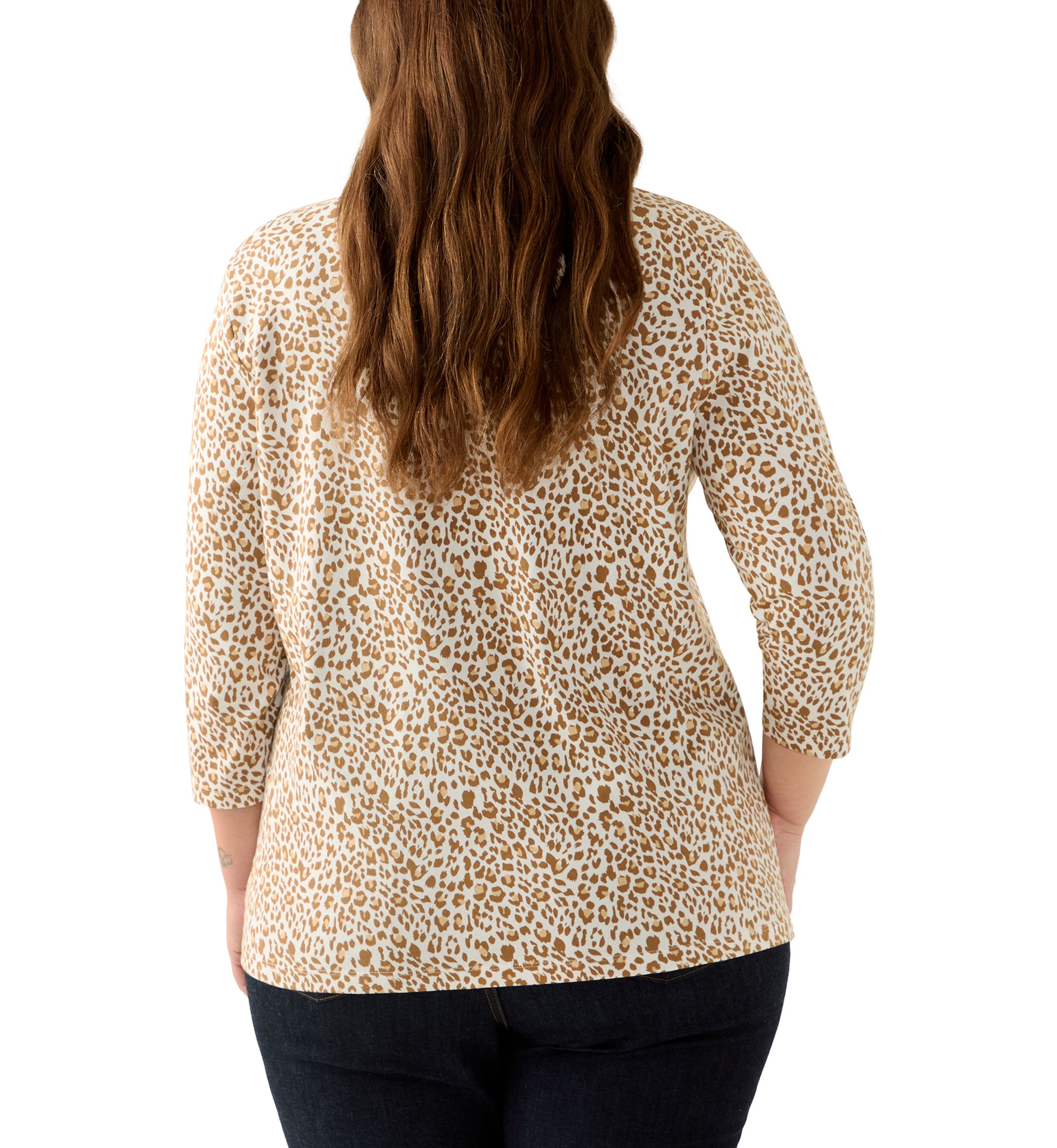 Plus Size Three Quarter Neck Detail Shirt