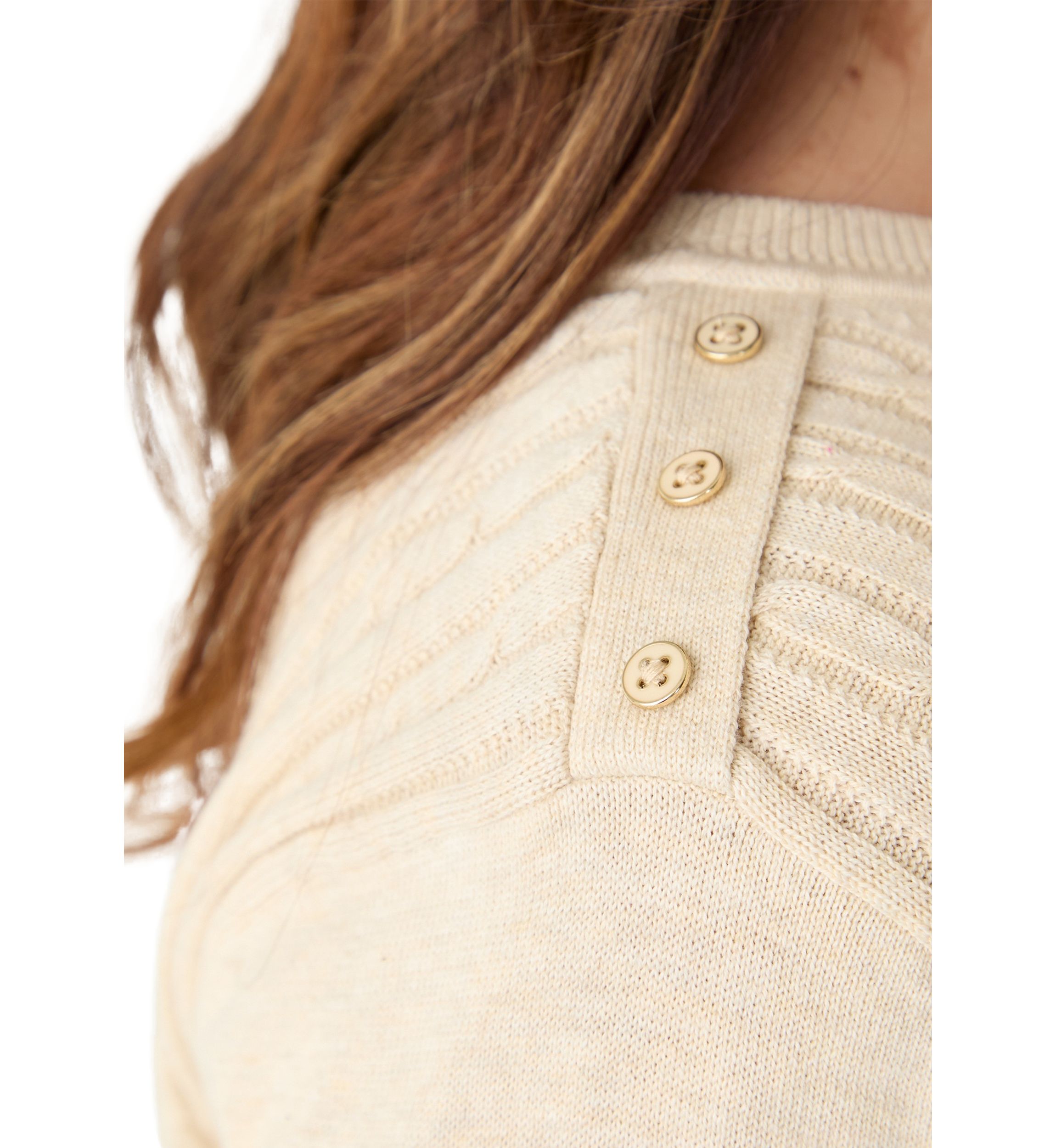 Plus Size Long Sleeve Cable Crew Sweater