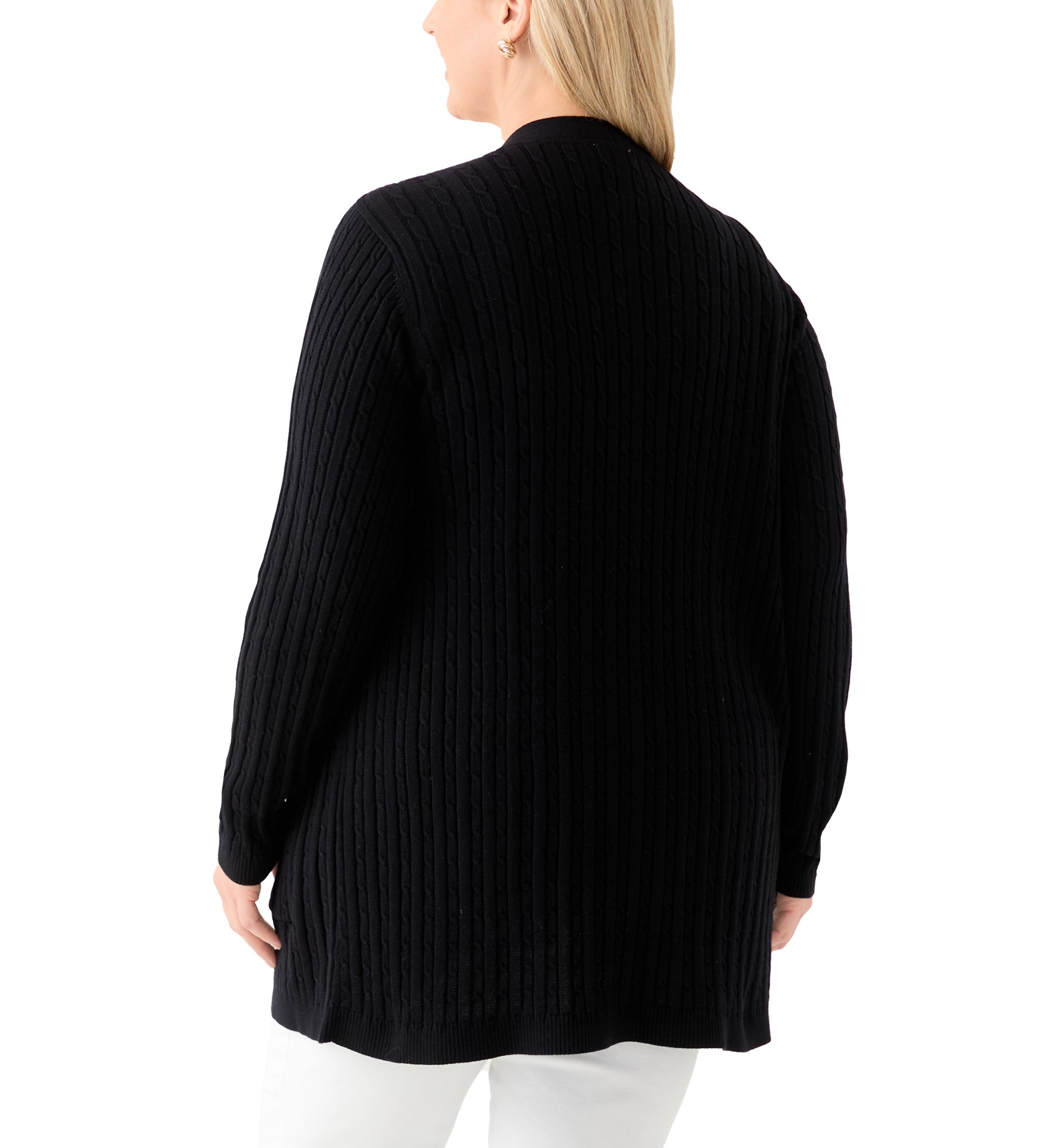 Plus Size Cable Knit Cardigan