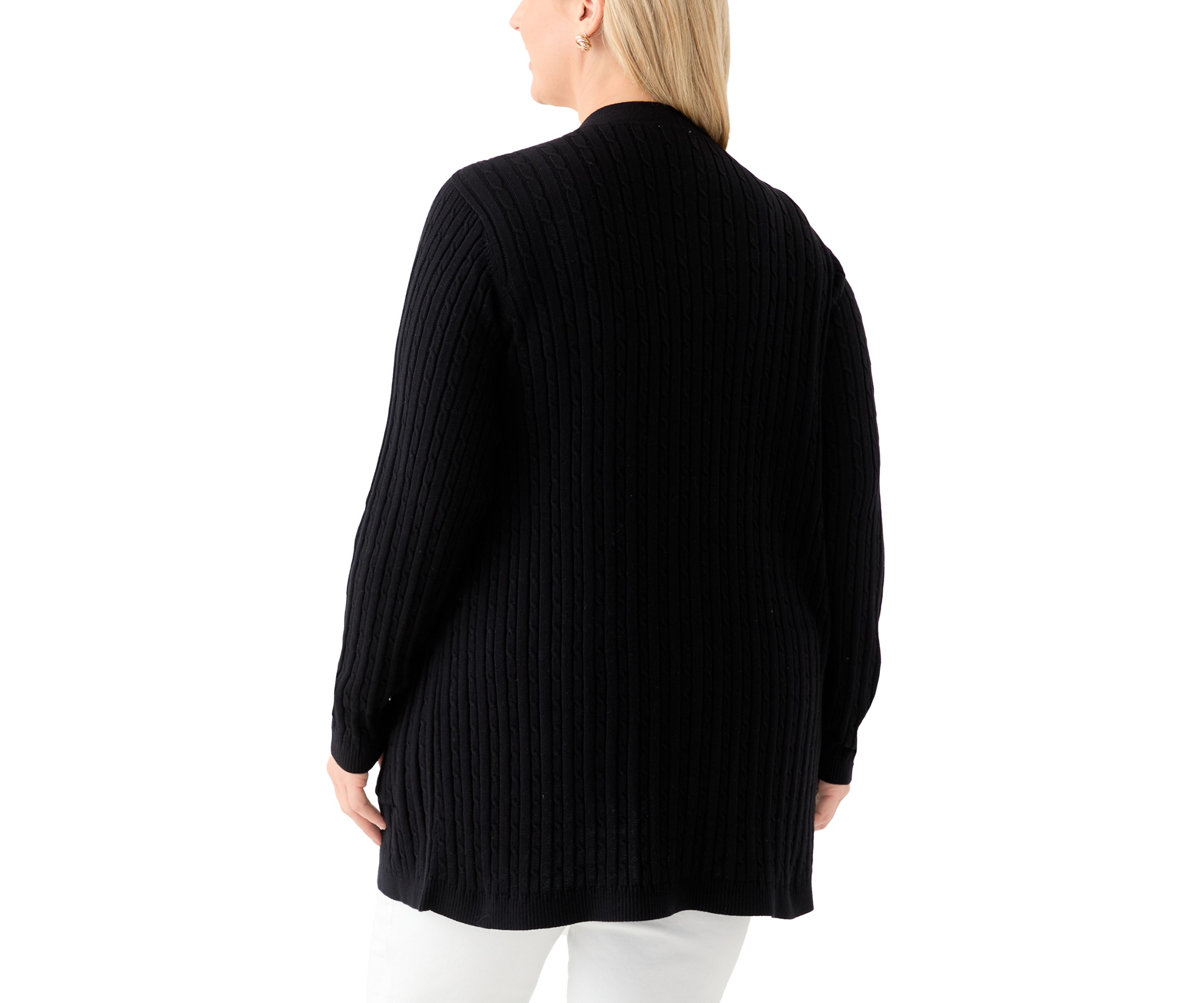 Plus Size Cable Knit Cardigan