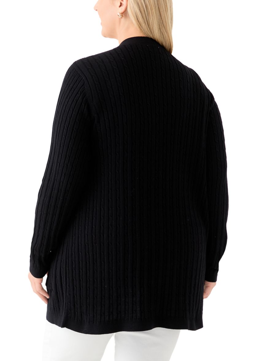 Plus Size Cable Knit Cardigan