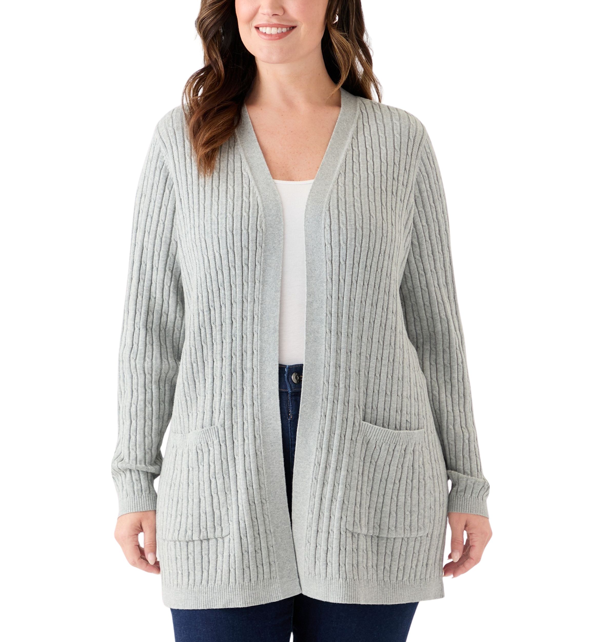 Plus Size Cable Cardigan