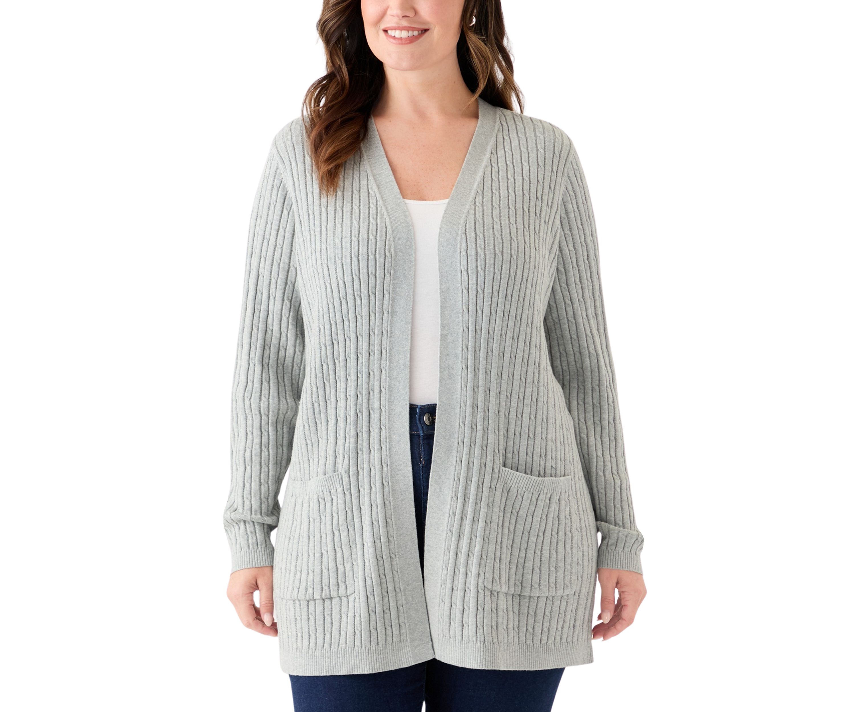 Plus Size Cable Cardigan