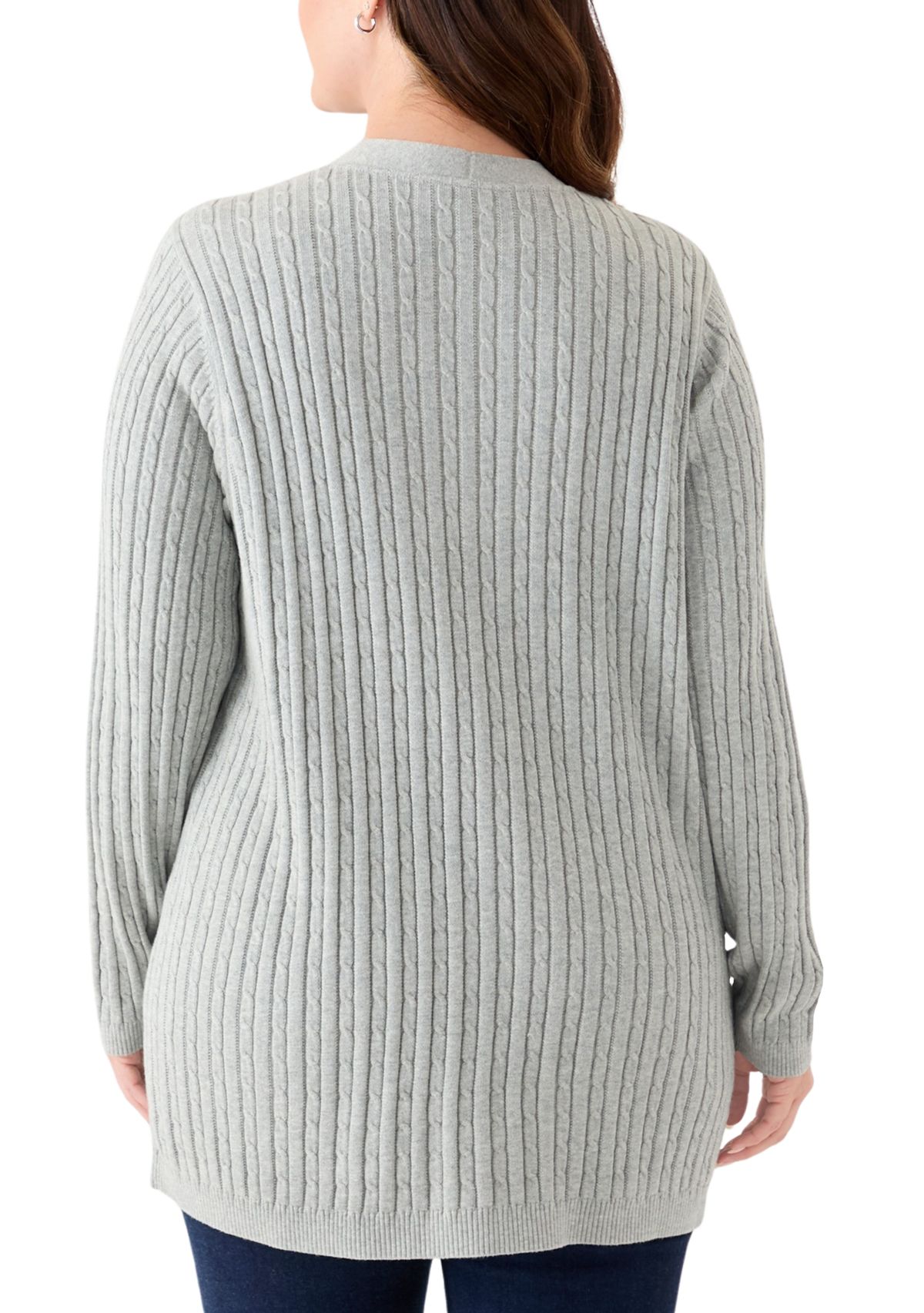 Plus Size Cable Cardigan