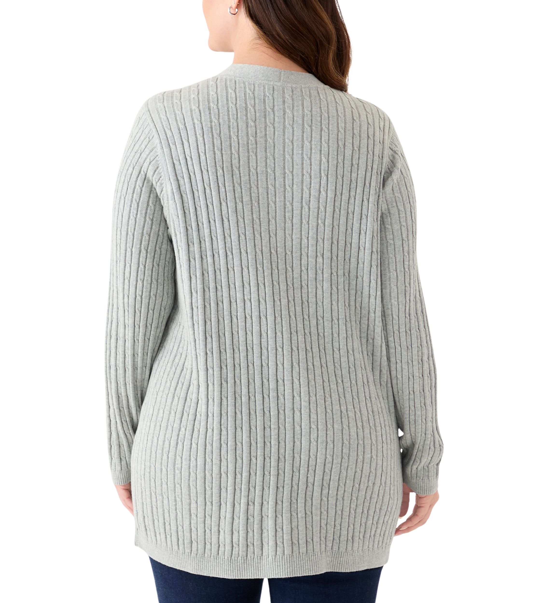 Plus Size Cable Cardigan