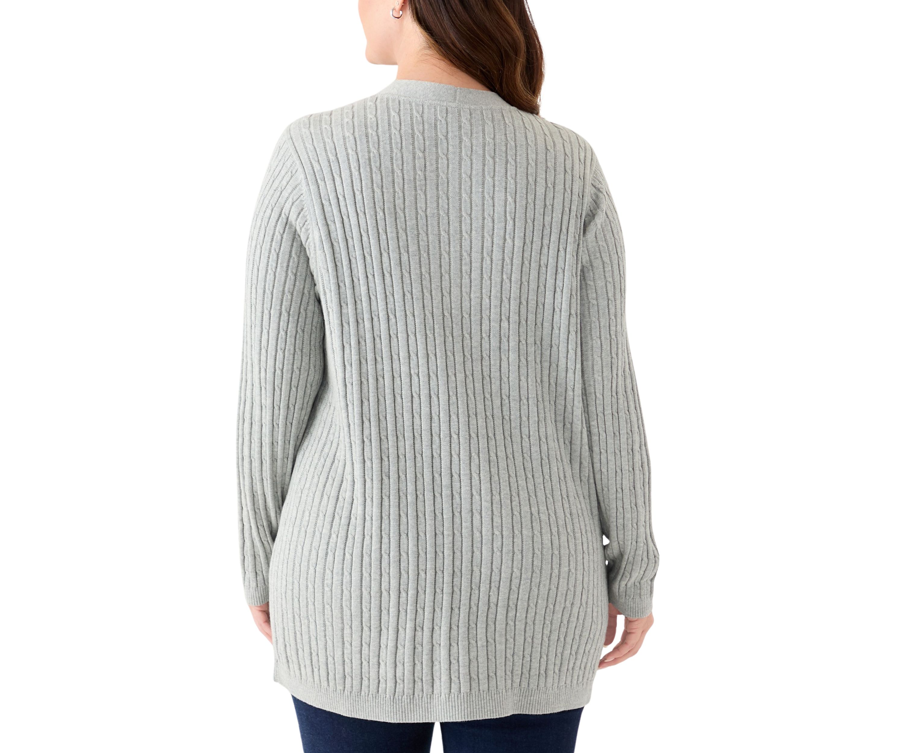 Plus Size Cable Cardigan