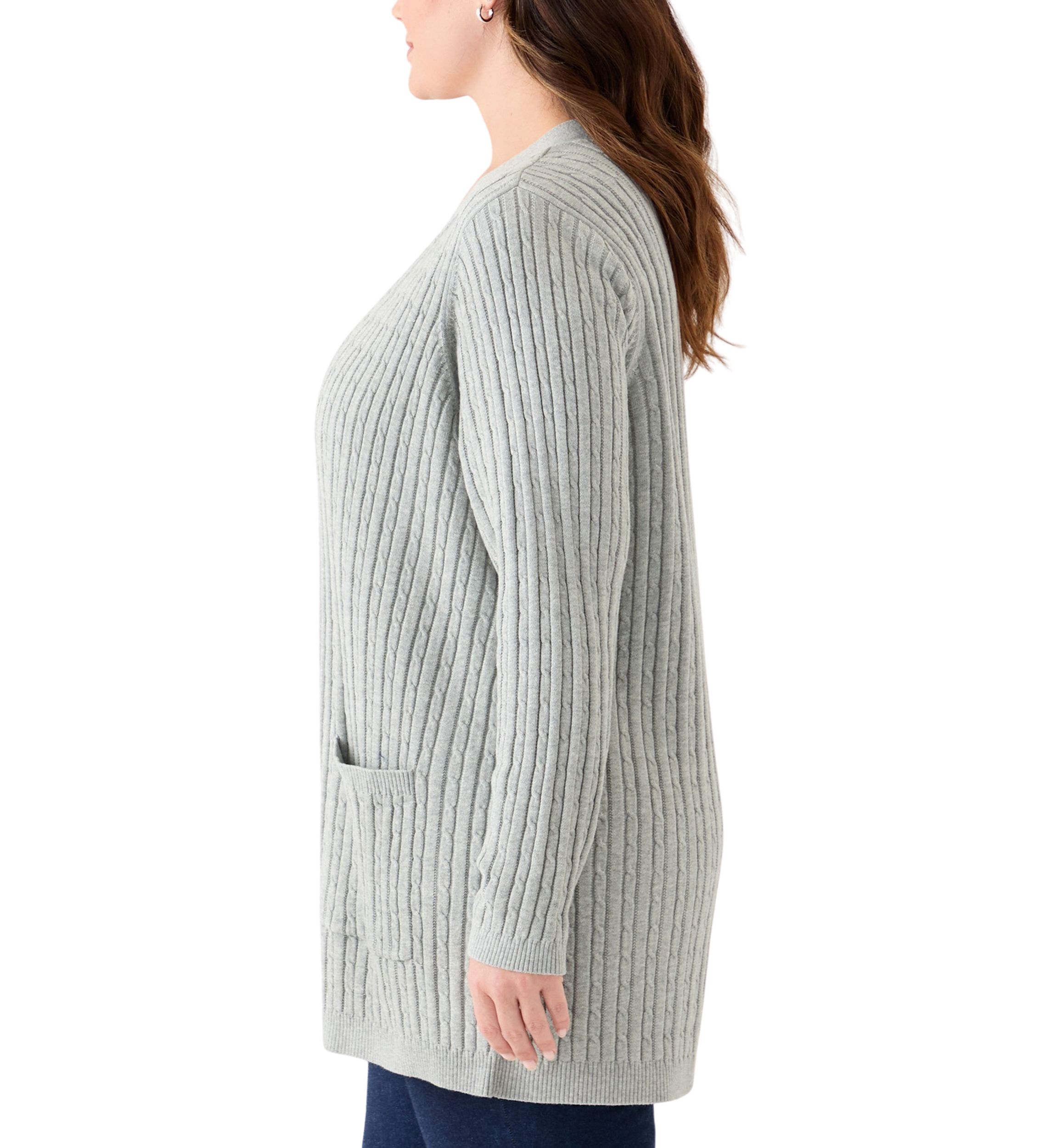 Plus Size Cable Cardigan