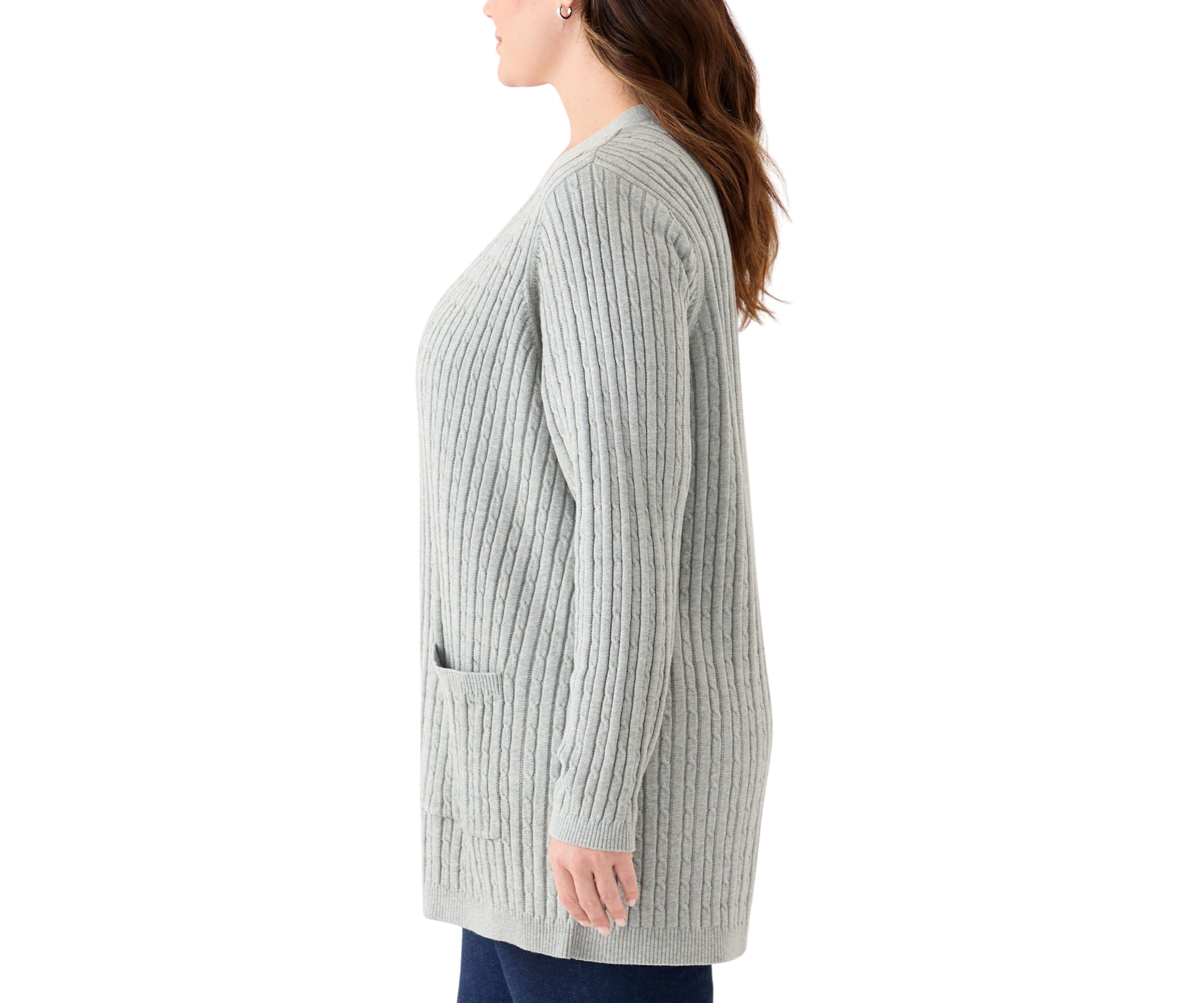 Plus Size Cable Cardigan