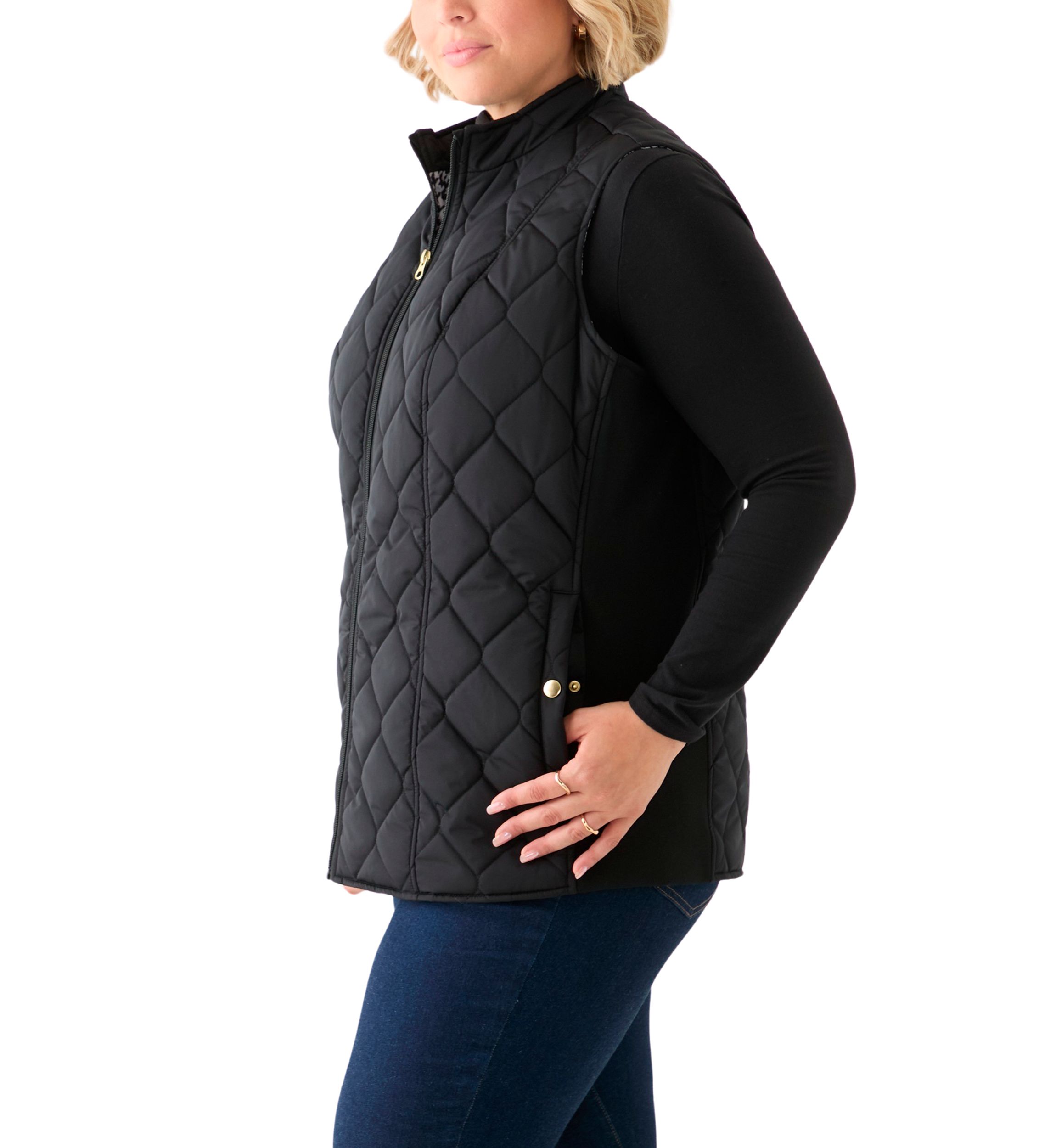 Plus Size Side Rib Solid Vest 