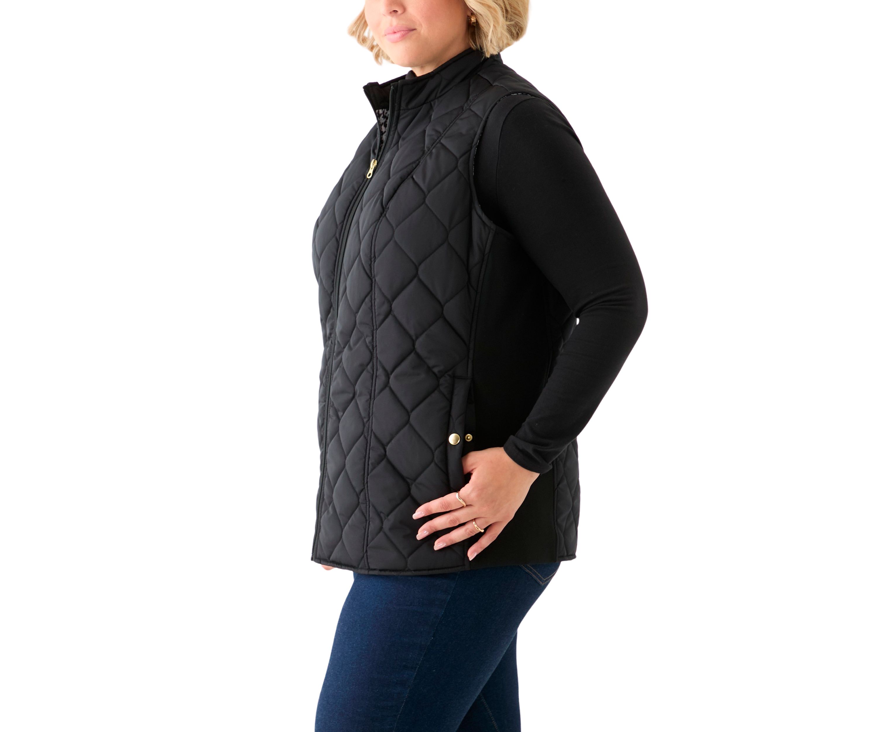 Plus Size Side Rib Solid Vest 